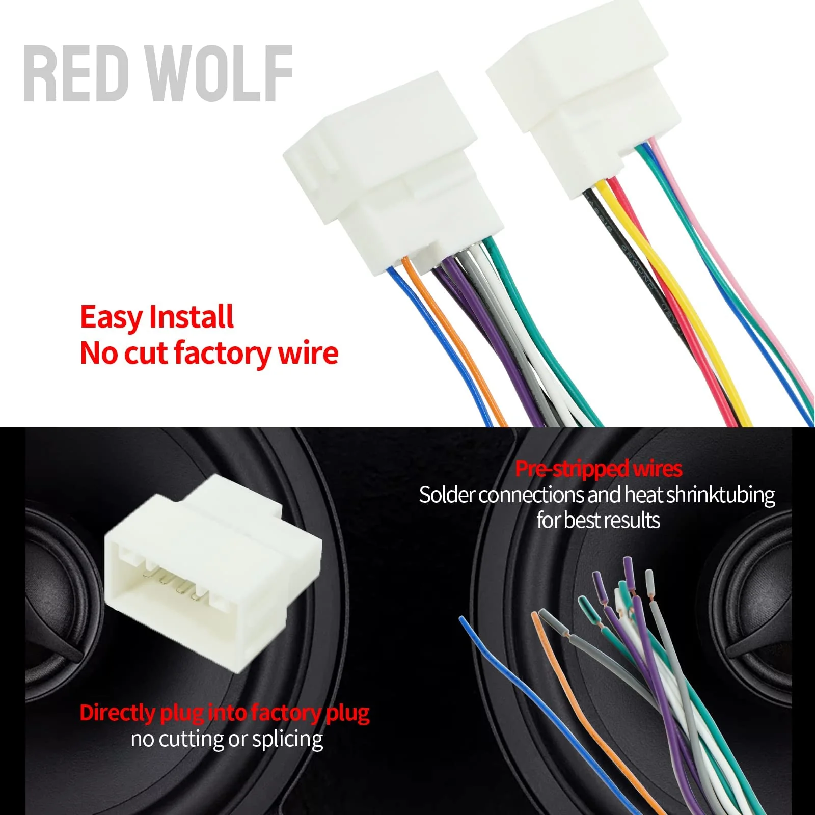 RED WOLF Radio Wire Harness Compatible with 2013-2017 Hyundai Elantra/Santa Fe, 22014-2018 Kia Forte Sorento MP3 CD Player Connector Plug Aftermaket Stereo Installation - Image 3