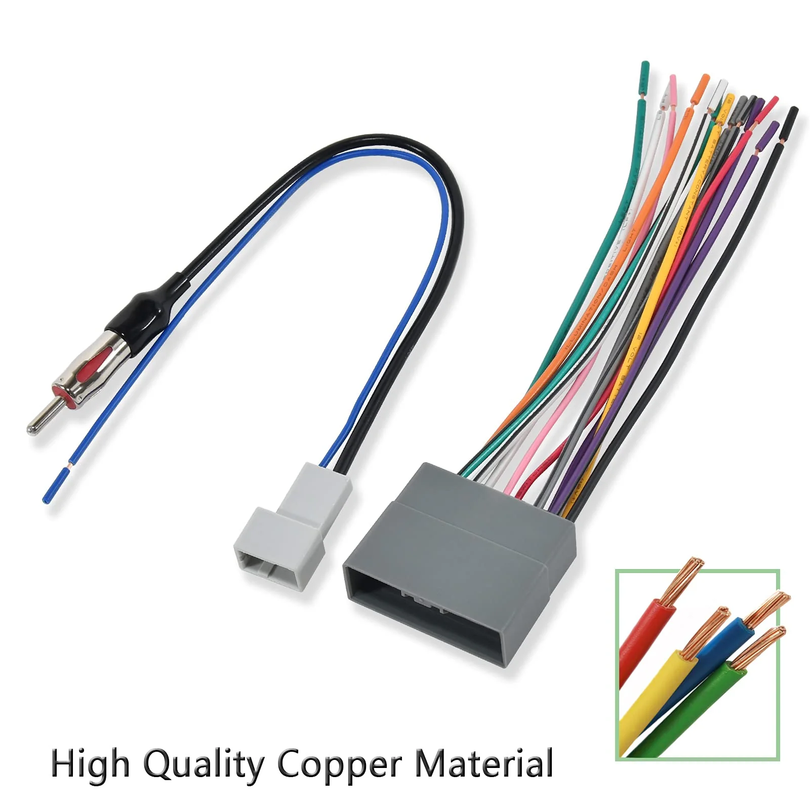 RED WOLF Vehicle Radio Stereo Wire Harness with Antenna Connector Adapter Fit Honda Fit 2007-2008 Civic 2006-2011, CR-V2007-2011, Select Acura RDX/Integra 1989-2015 Aftermarket Radio Receiver - Image 3