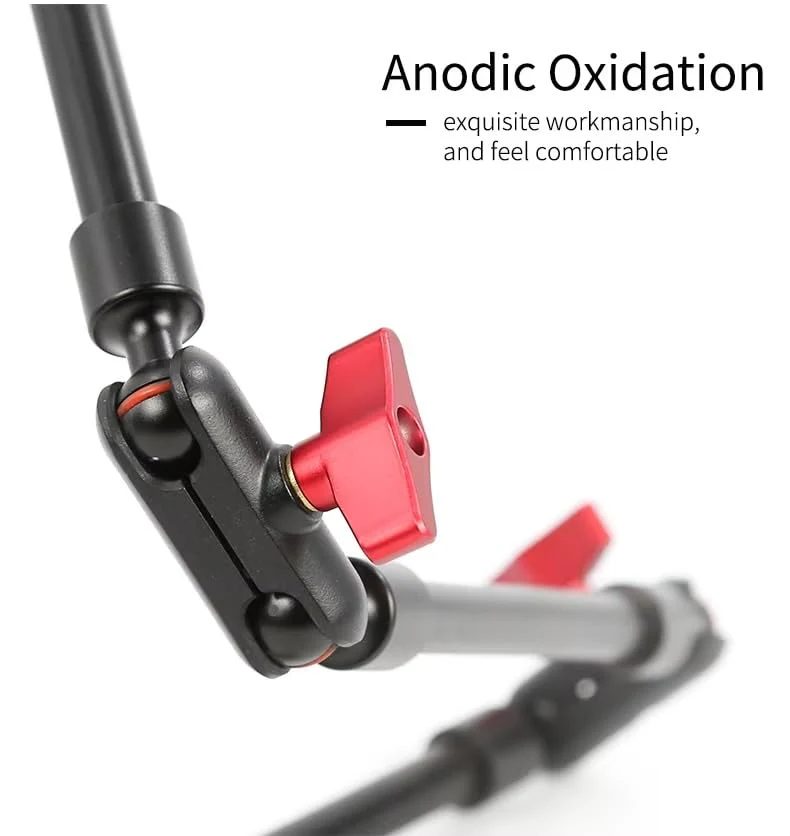 REFLEX CAMERA Adjustable Magic Arm - 80cm - with Universal Phone Holder â Flexible Aluminum Alloy Camera Mount Clamp for Tripod, Overhead Rig, Vlogging, Live Streaming, Photography, Video Recording - Image 9