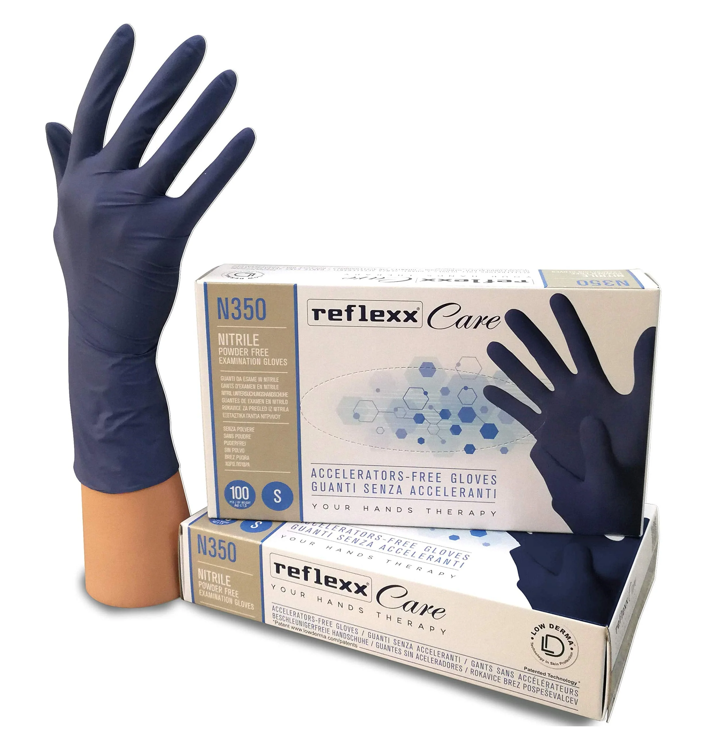 Reflexx N350/S Nitrile disposable glove, accelerator free., l - Image 6