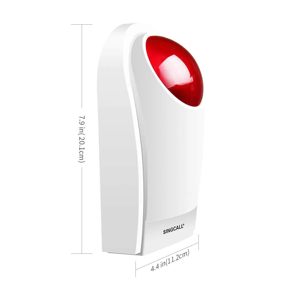 Remote Emergency Strobe Siren Alarm Kit Waterproof Outdoor Loud Panic SOS Warning System for Business Home Shop Hotel School 300ft 1 Red Flashing Siren+ 2 Call Buttons - Image 9