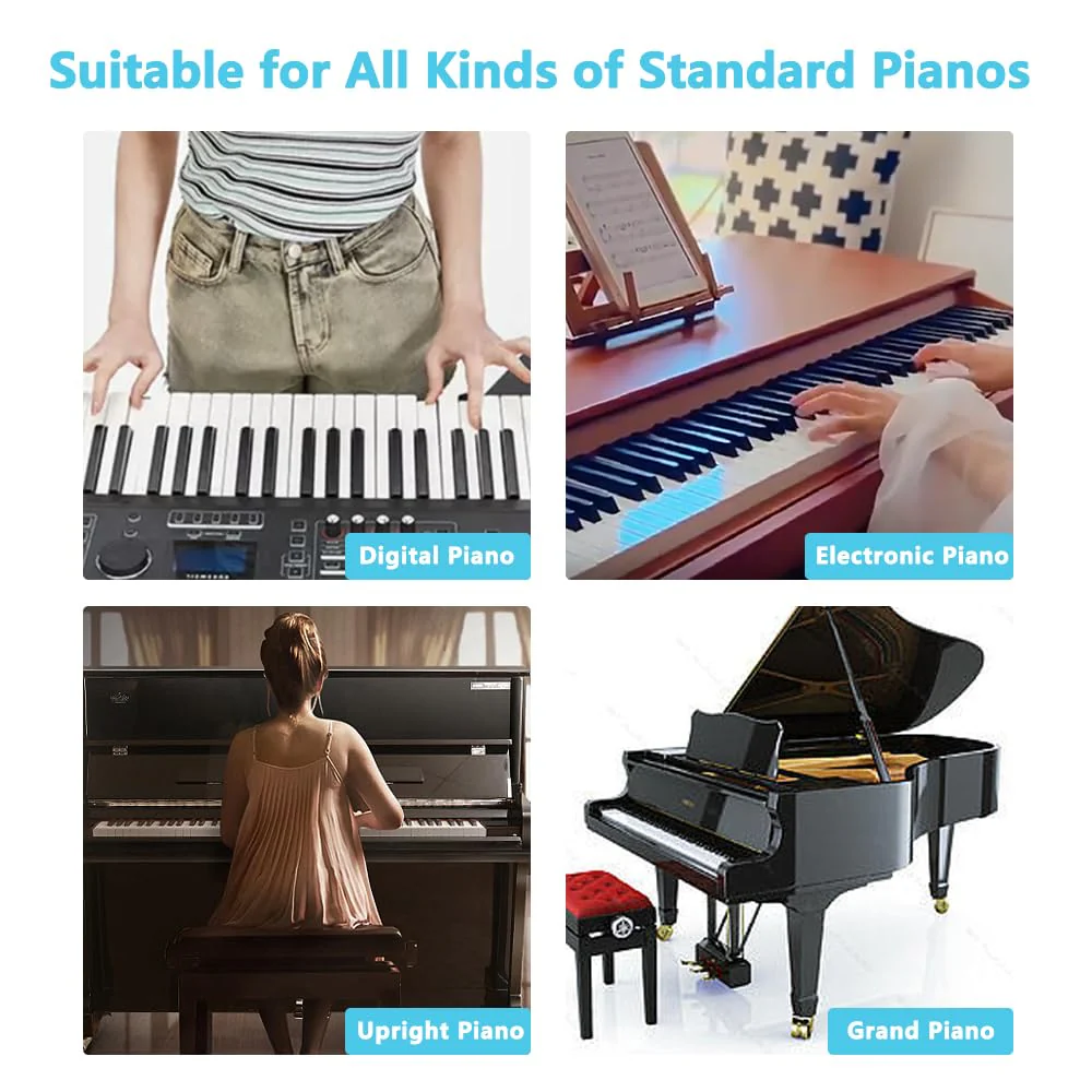 Removable Piano Keyboard Notes Labels, Piano Keyboard Stickers,Piano Key Stickers for Beginner 88/76/61/54/49/37 Key, Made of Reusable Silicone Comes with a Dust Cover and Box Multicolor 88-multicolor - Image 7