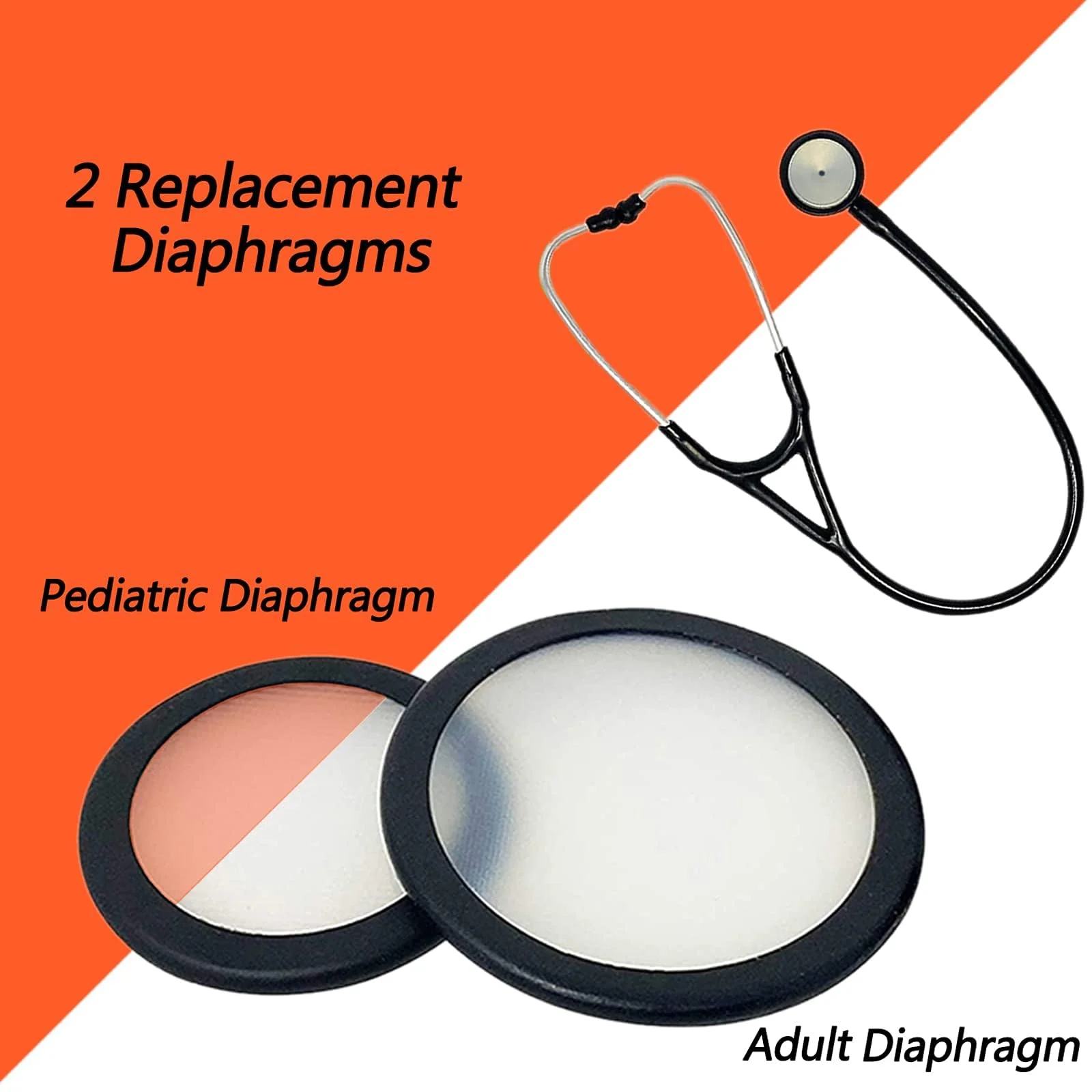 Replacement Accessories Kit Fits Classic 3, Cardiology 3 & Cardiology 4 Stethoscope for Littmann Stethoscope Replacement Parts & Stethoscope Bell Diaphragm Cover and Eartips Replacement Parts (Black) - Image 4