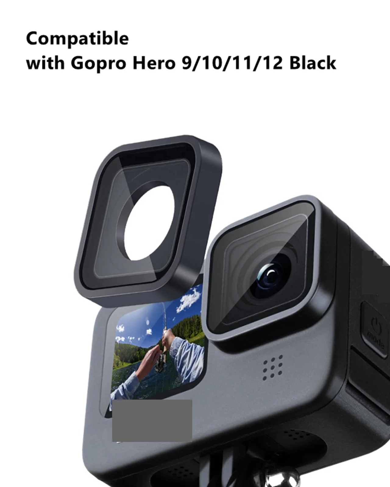 Replacement Lens for Gopro Hero 9/10/11/12/13, Camera Anti-Scratch UV Glass Lens Protective Cover Repair Parts Accessories Compatible for Gopro Hero 9 Hero 10 Hero 11 Hero 12 Hero 13 Black - Image 3