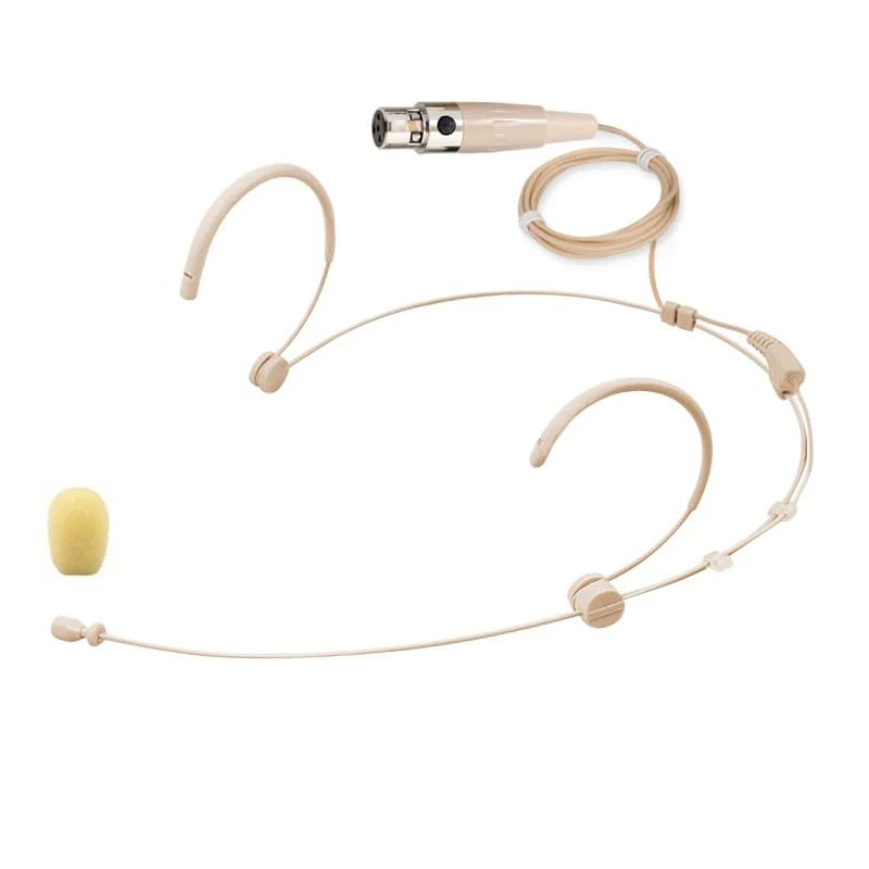 Replacement Omnidirectional Neckworn Headset Microphone for Shure BLX1 Wireless Bodypack Transmitter, Omnidirectional, ta4f 4 Pins, Luxurious Headworn Mike Beige Color
