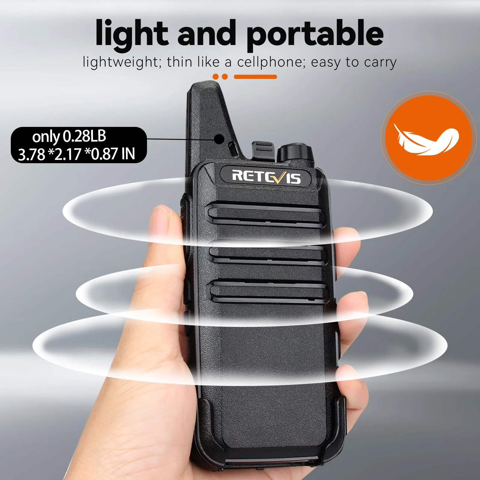 Retevis RT22 Two Way Radio Long Range Rechargeable,Portable 2 Way Radio,Upgrade Type C Handsfree Walkie Talkies for Adults Cruise Hiking Hunting Skiing(4 Pack) Black - Image 2