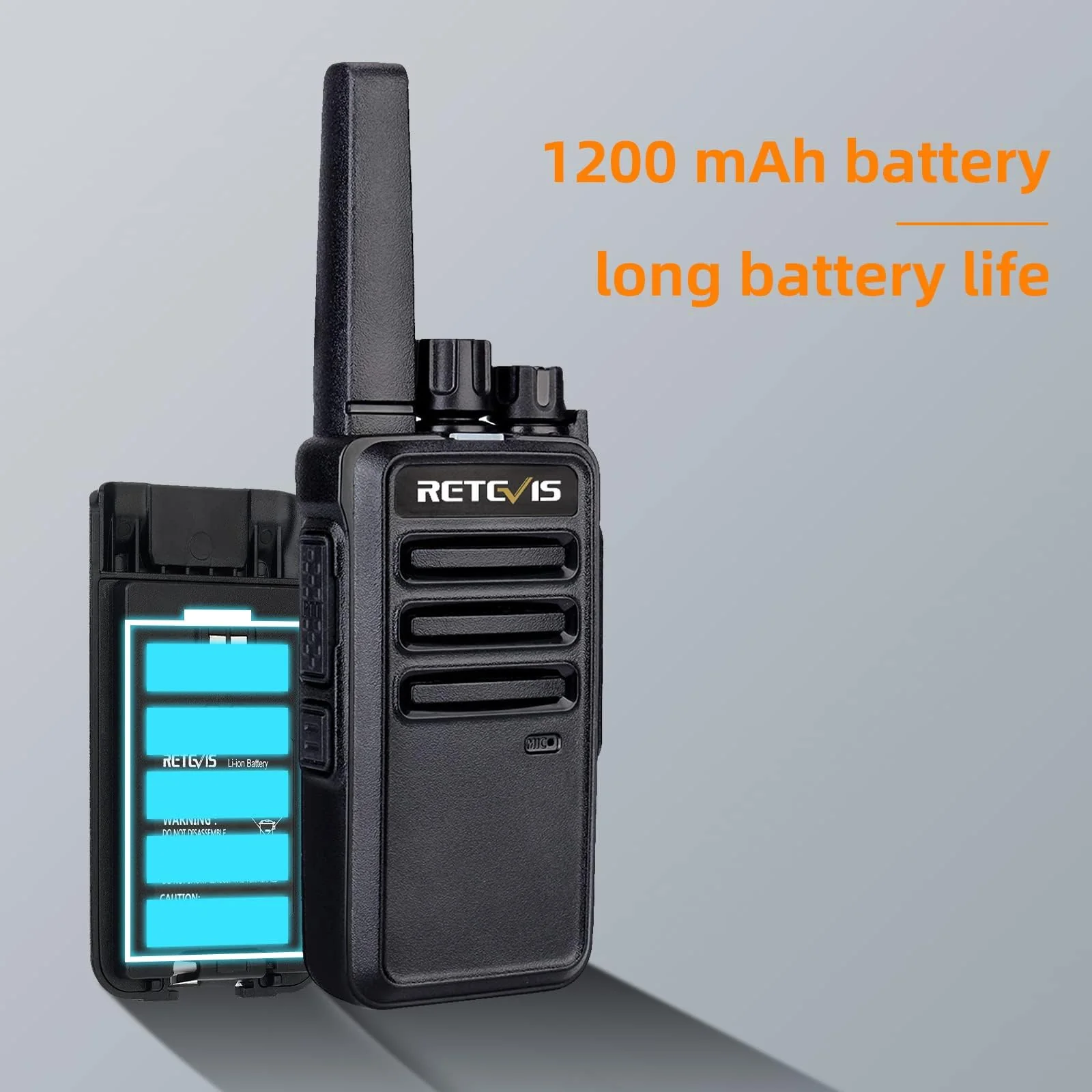 Retevis RT68 Walkie Talkies Rechargeable,Portable FRS Two-Way Radios for Adults,Heavy Duty 2 Way Radios Long Range,USB Charging Base,License Free Walkie Talkie for Road Trip Gifts Camping (2 Pack) without display - Image 6
