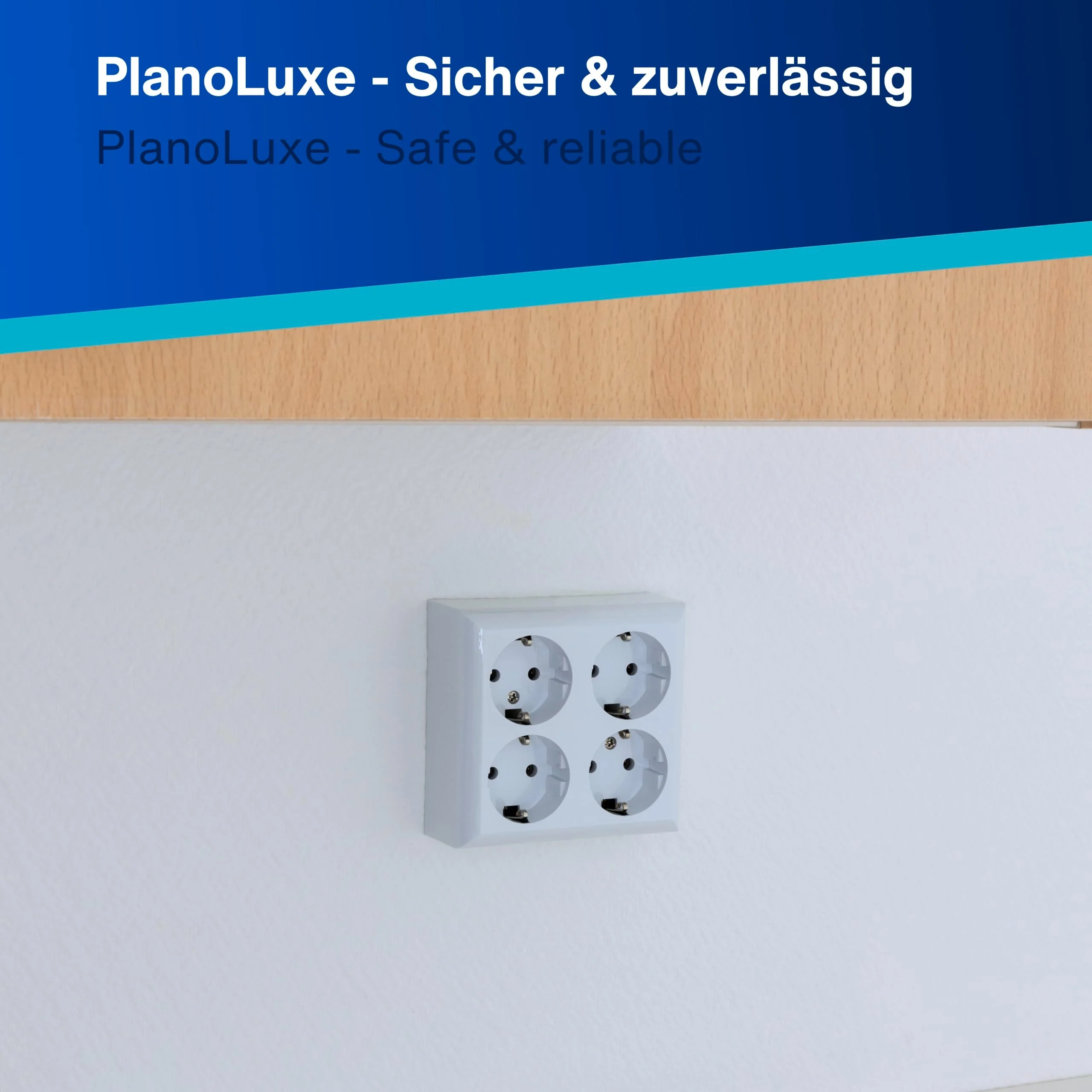 REV 0510172555 PlanoLuxe, surface-mounted socket 4-way Complete set: Frame and insert, white 1 x quadruple socket - Image 9