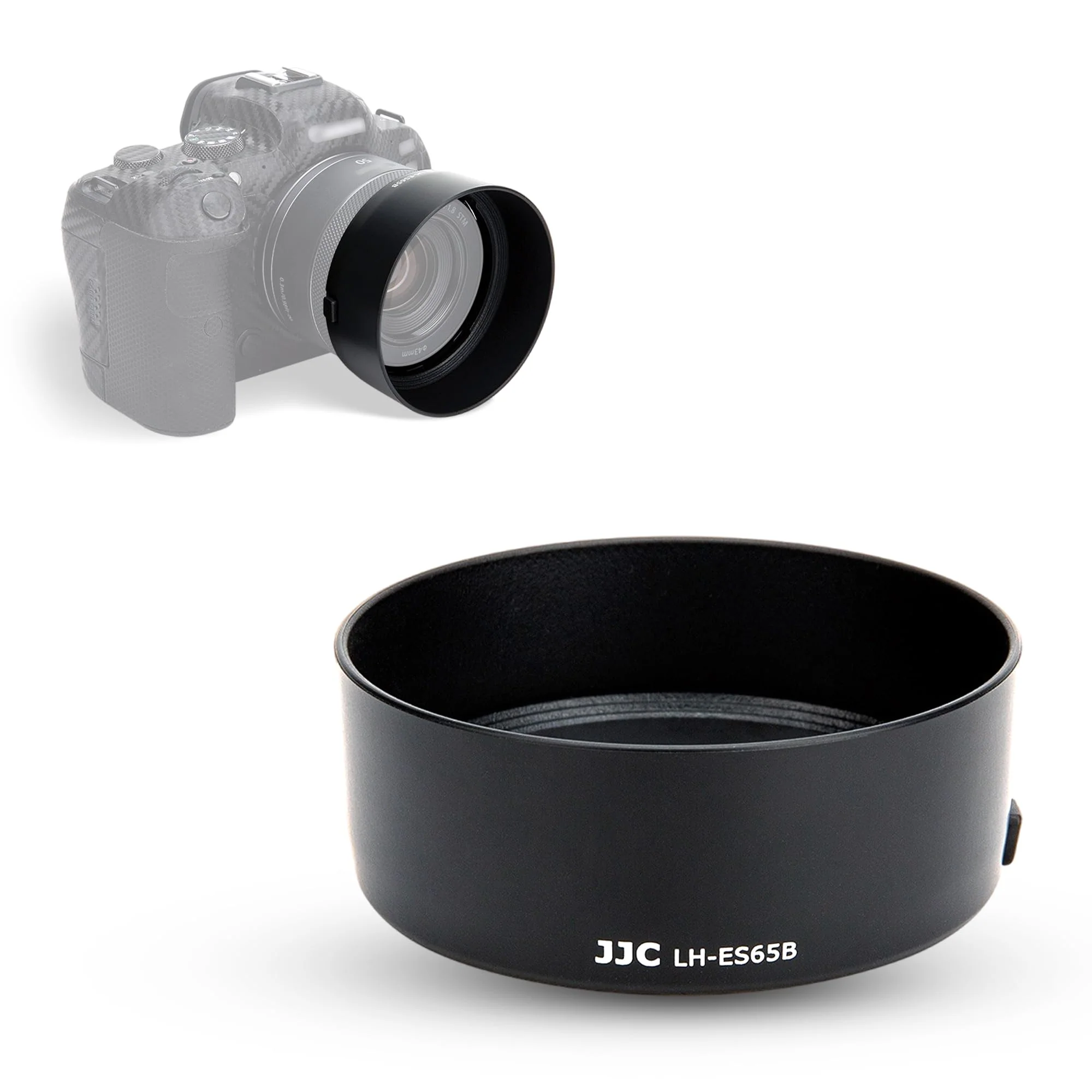RF 50mm Lens Hood Shade for Canon RF 50mm f/1.8 STM Lens Replaces Canon ES-65B Hood with Original Design on Canon EOS R100 R50 R10 R8 R7 R6 R5 RP R Cameras Replace Canon ES-65B for RF 50mm f/1.8 STM