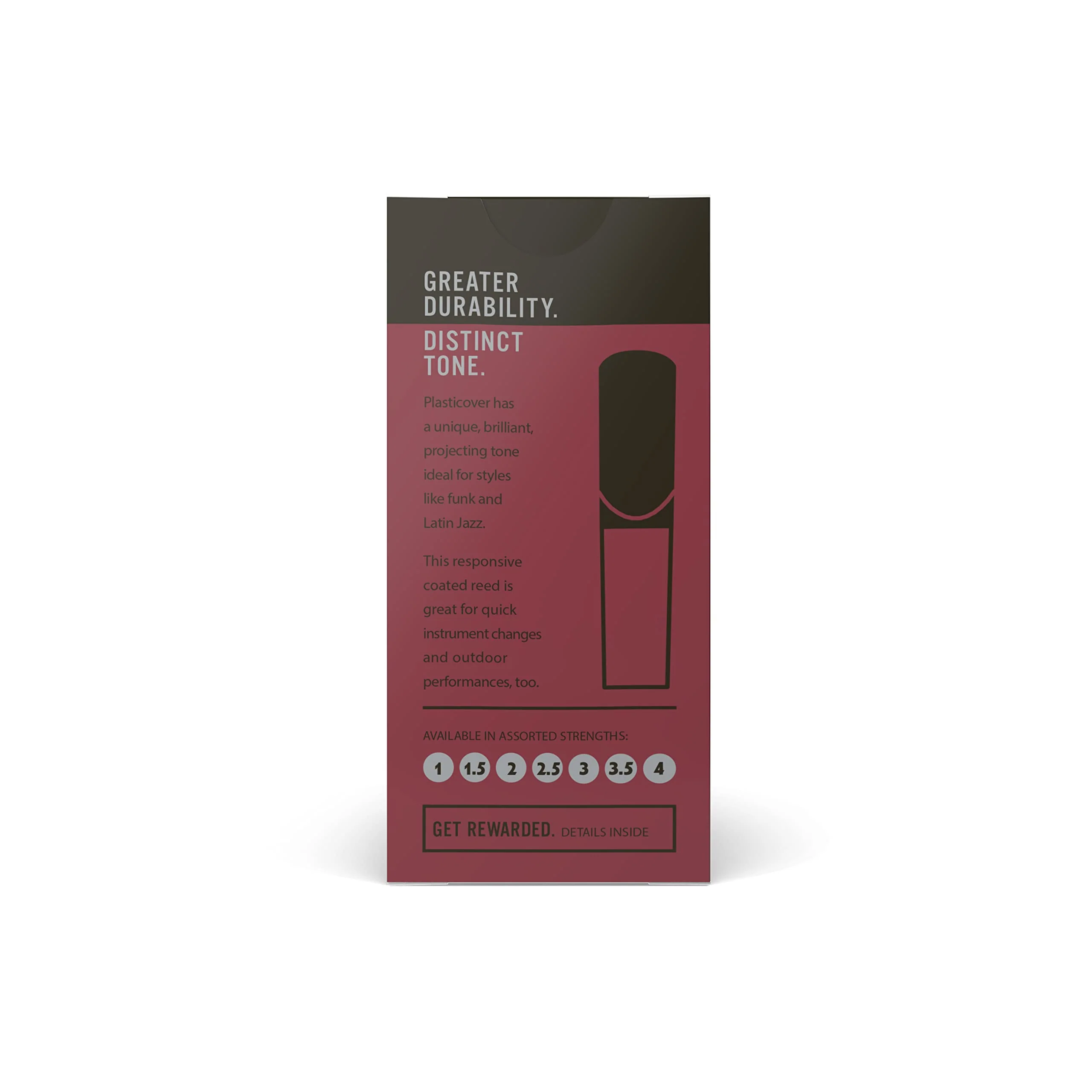Rico Plasticover Bb Clarinet Reeds, Strength 2.5, 5-pack - Image 3
