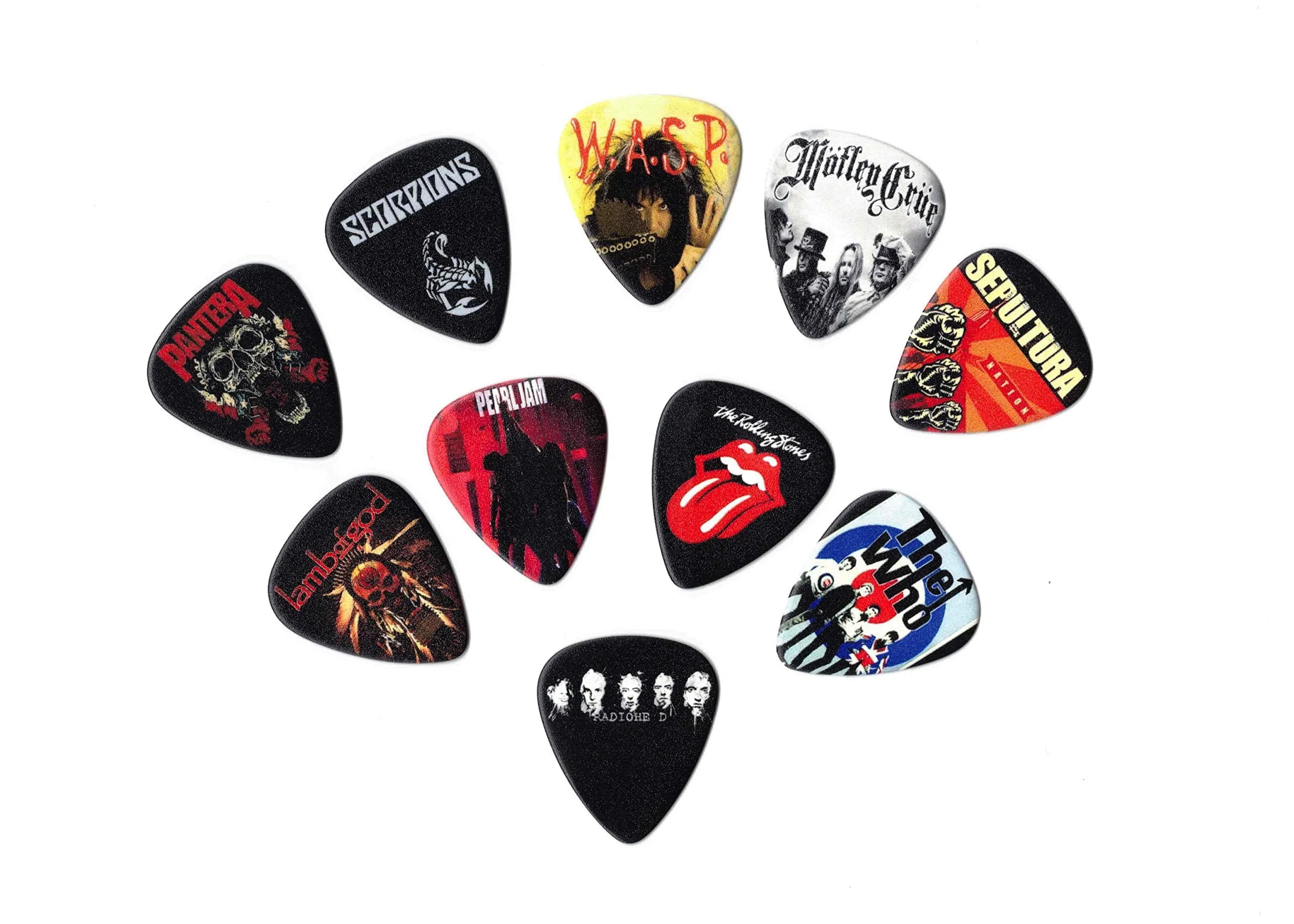 Rock Bands Vol 3 Guitar Picks (10 picks in a packet) | Sepultura, Motley Crue & many more