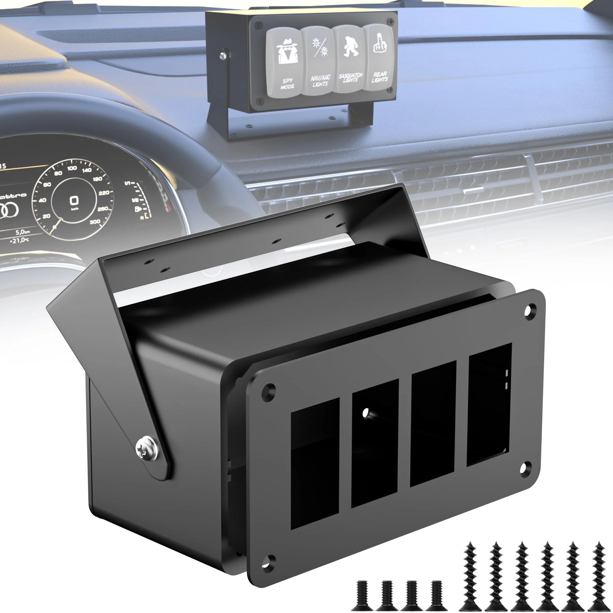Rocker/Toggle Switch Box - 4 Gang Switches Installation housing for Pickup Truck Car UTV Off Road Marine⦠(Medium-4 Gang) Medium-4 Gang