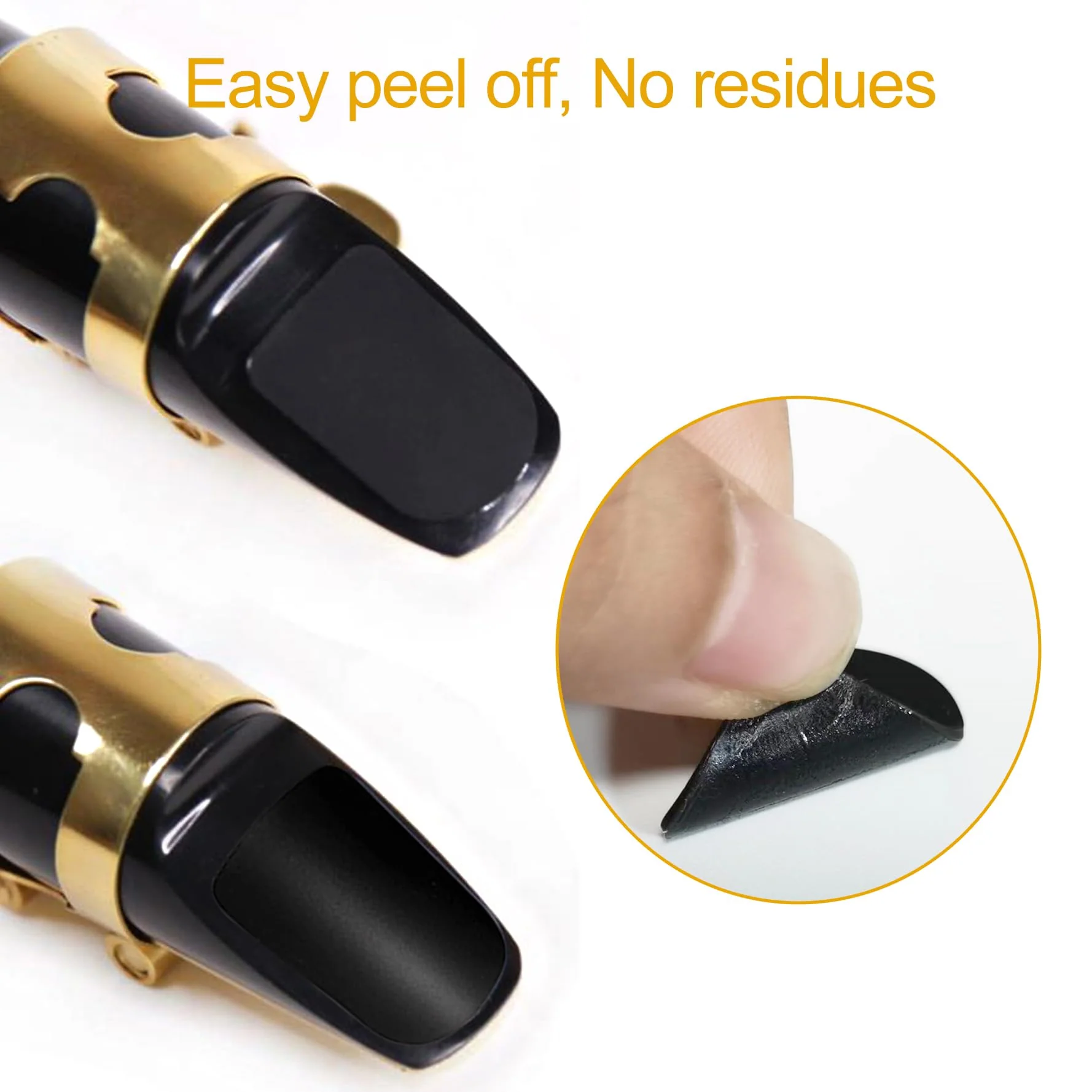 Rockhouse Clarinet Mouthpiece Pad Patch Teeth Cushions Mouth Cover Sticker Accessories for Clarinet Alto Tenor Saxophone, 0.5mm Black, 10-pack clarinet 0.5mm - Image 4