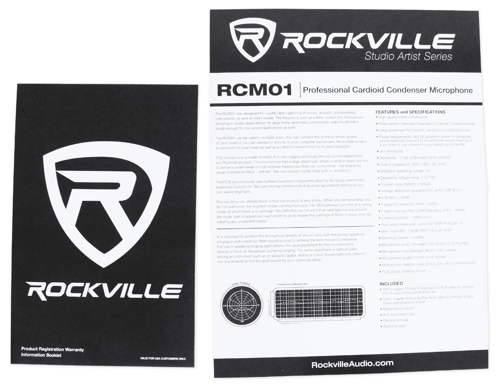 Rockville RCM01 Pro Studio Condenser Microphone, 200 Ohm, Cardioid Pattern, Metal Shock Mount, 30Hz-20kHz Frequency, XLR and 3.5mm Cables, for Vocals and Podcasting - Image 4