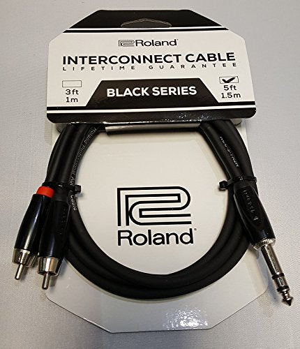 Roland Black Series 1/4-Inch TRS Male to Dual RCA Insert/Splitter Cable - 5 Foot (RCC-5-TR2RV2) 5 ft./1.5m - Image 2