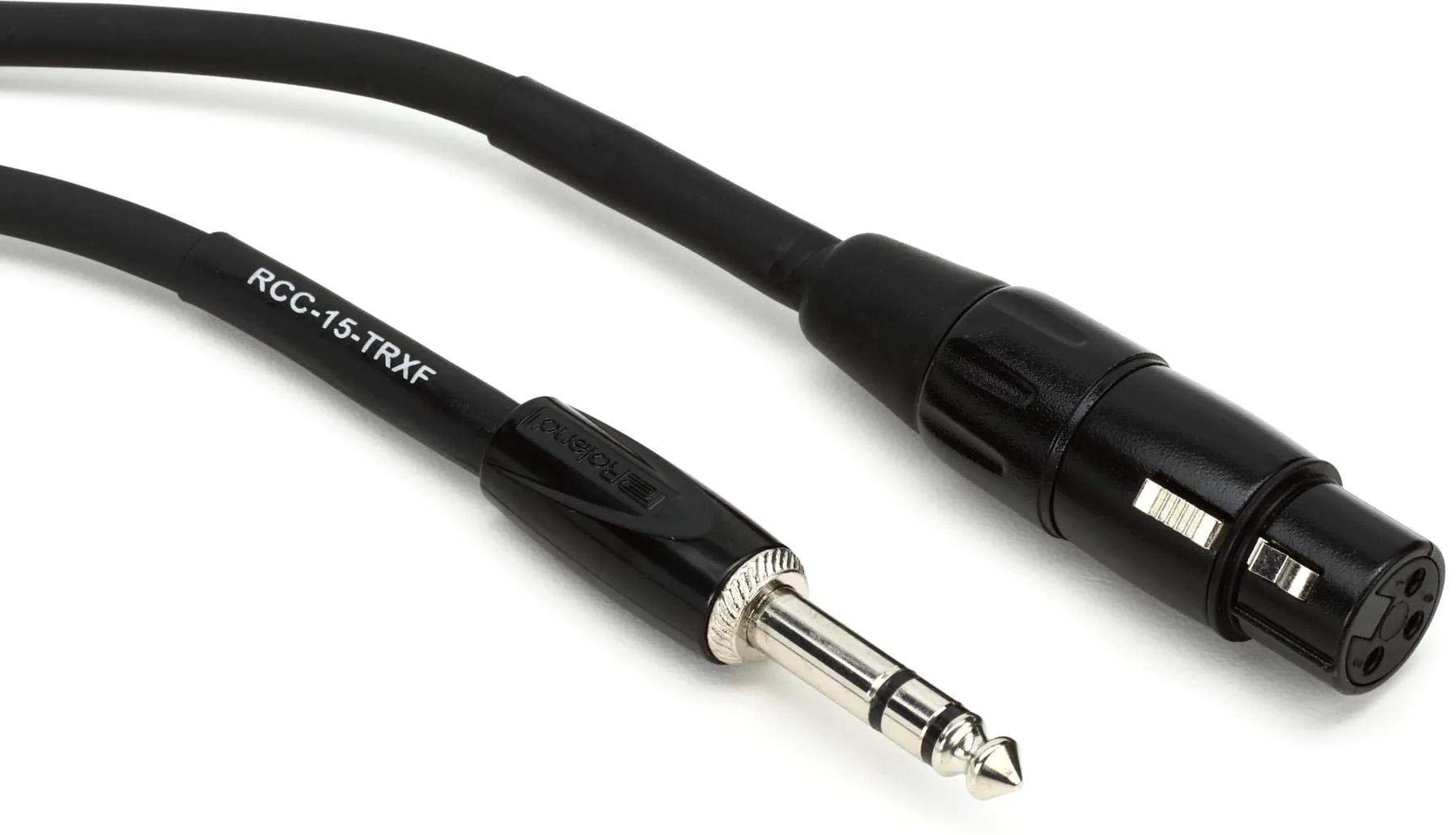 Roland Black Series Interconnect Cable, 1/4-Inch TRS to XLR (Female), 15-Feet 15 feet