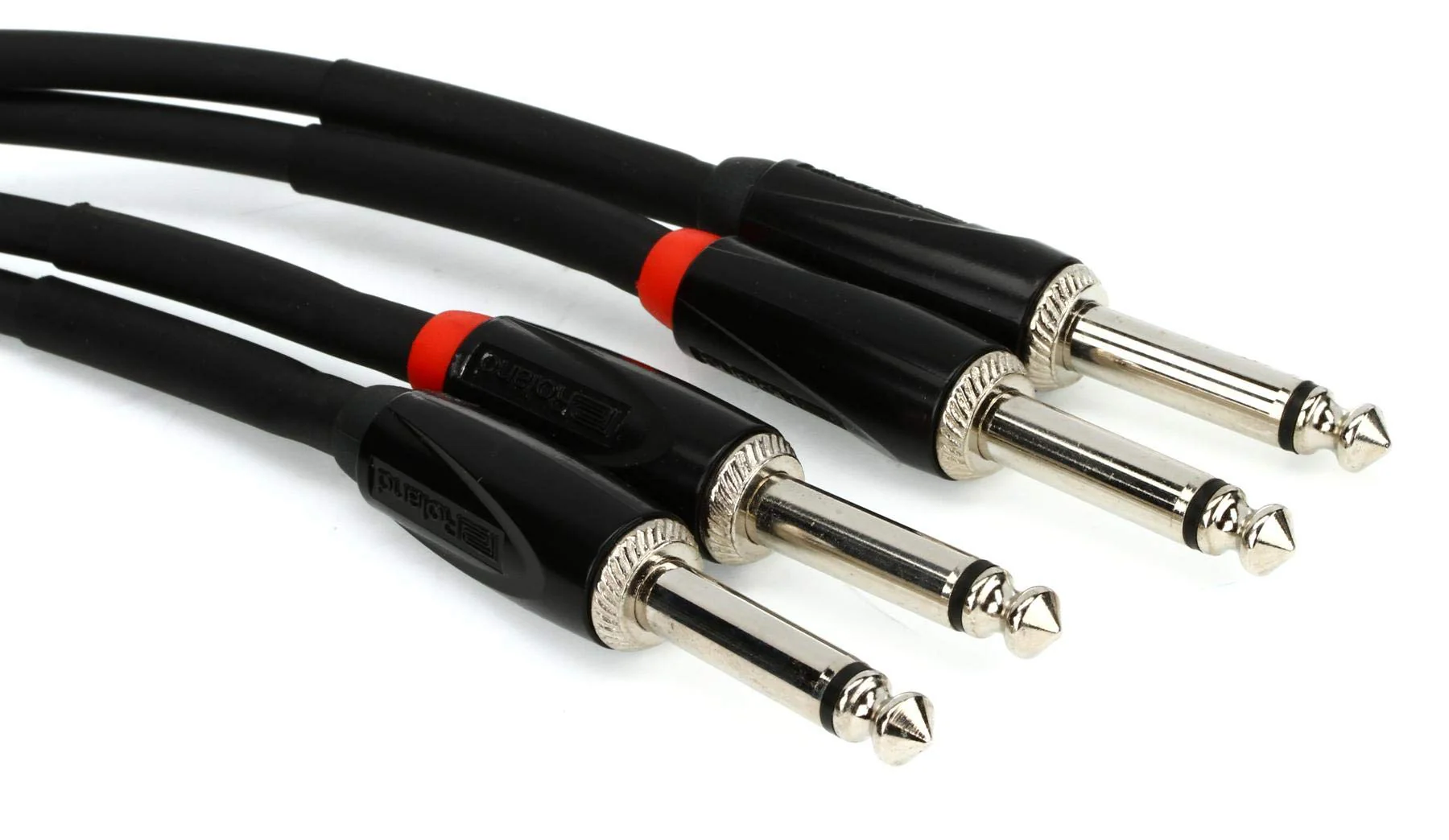 Roland Black Series Interconnect Cable, Dual 1/4-Inch to Dual 1/4-Inch, 3-Feet 3 ft Dual 1/4"-1/4"