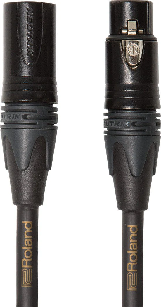 Roland Gold Quad Series Neutrik XLR Microphone Cable, 10-Feet 10 ft RMC-GQ10