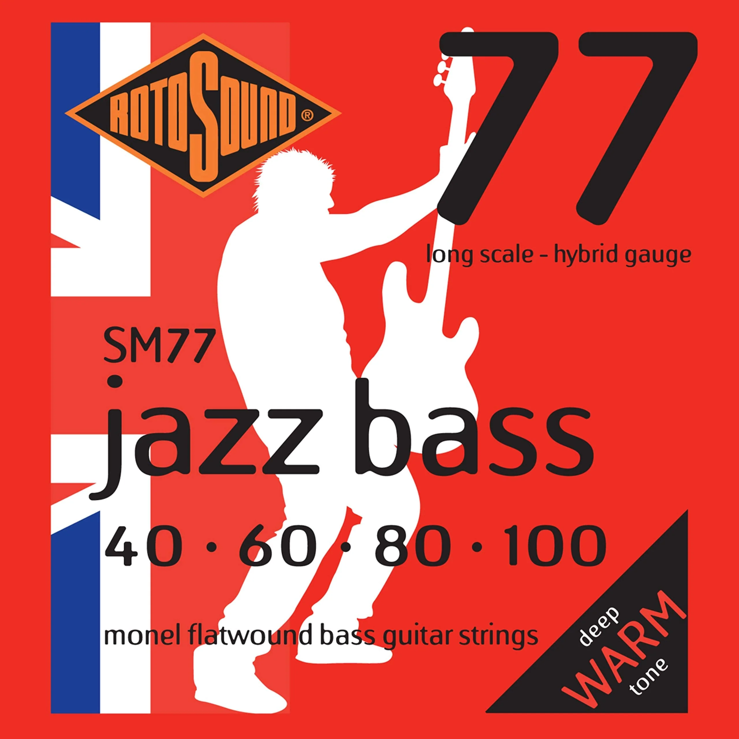 Rotosound SM77 Monel Flatwound Hybrid Bass Guitar Strings (40 60 80 100) Single