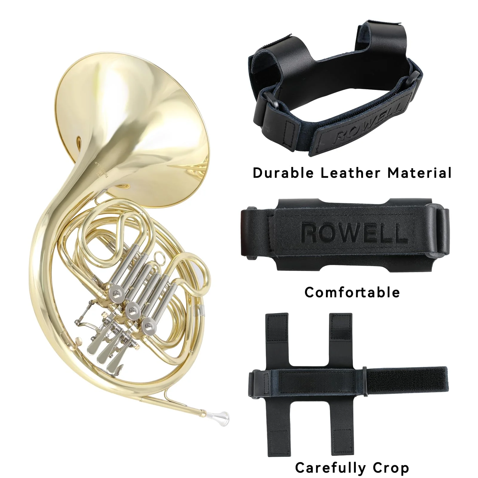 ROWELL French Horn Guard Cowhide French Horn Hand Guard Adjustable French Horn Hand Pad Portable Wear Resistant French Horn Guard French Horn Guard Replacement - Image 2