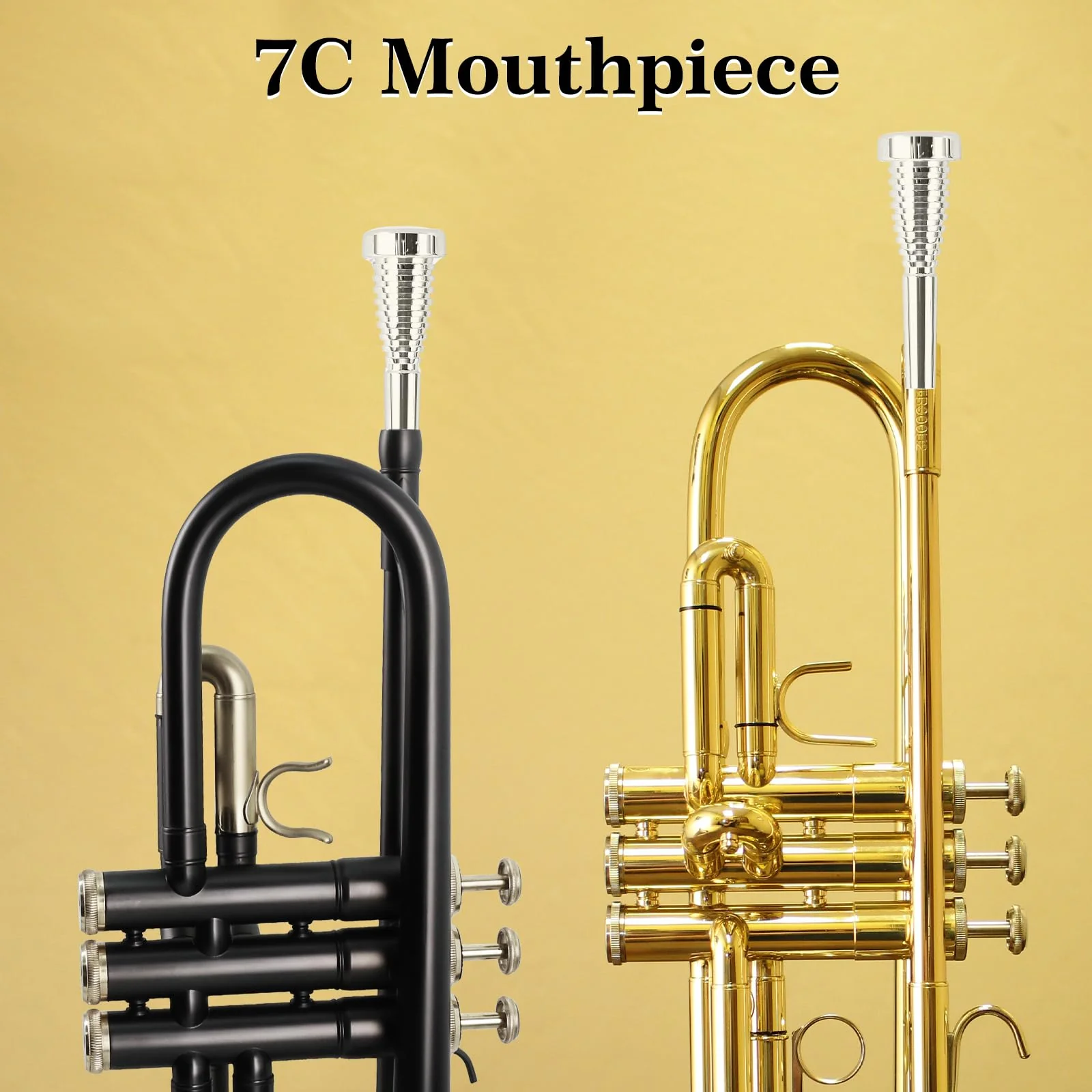 ROWELL Trumpet Mouthpiece 7C Trumpet Mouthpiece Bass Trumpet Mouthpieces Silver Plated Trumpet Mouthpiece for Beginners and Professional Players Band Jazz Mouthpiece Trumpet Accessories - Image 5
