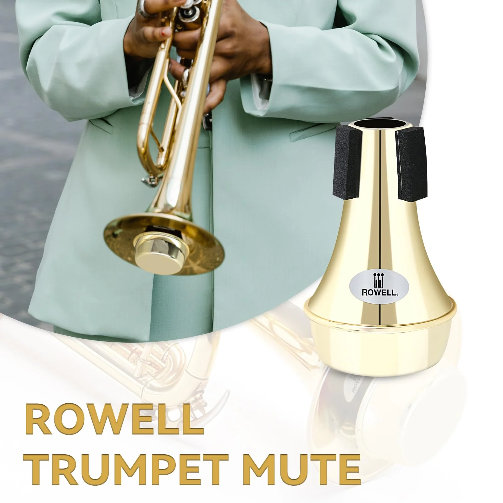ROWELL Trumpet Mute, ABS Straight Trumpet Mute,Mini Trumpet Mute Silencer,Lightweight Practice Trumpet Mute,Trumpet Acessories for Beginner.(Gold) Gold - Image 7