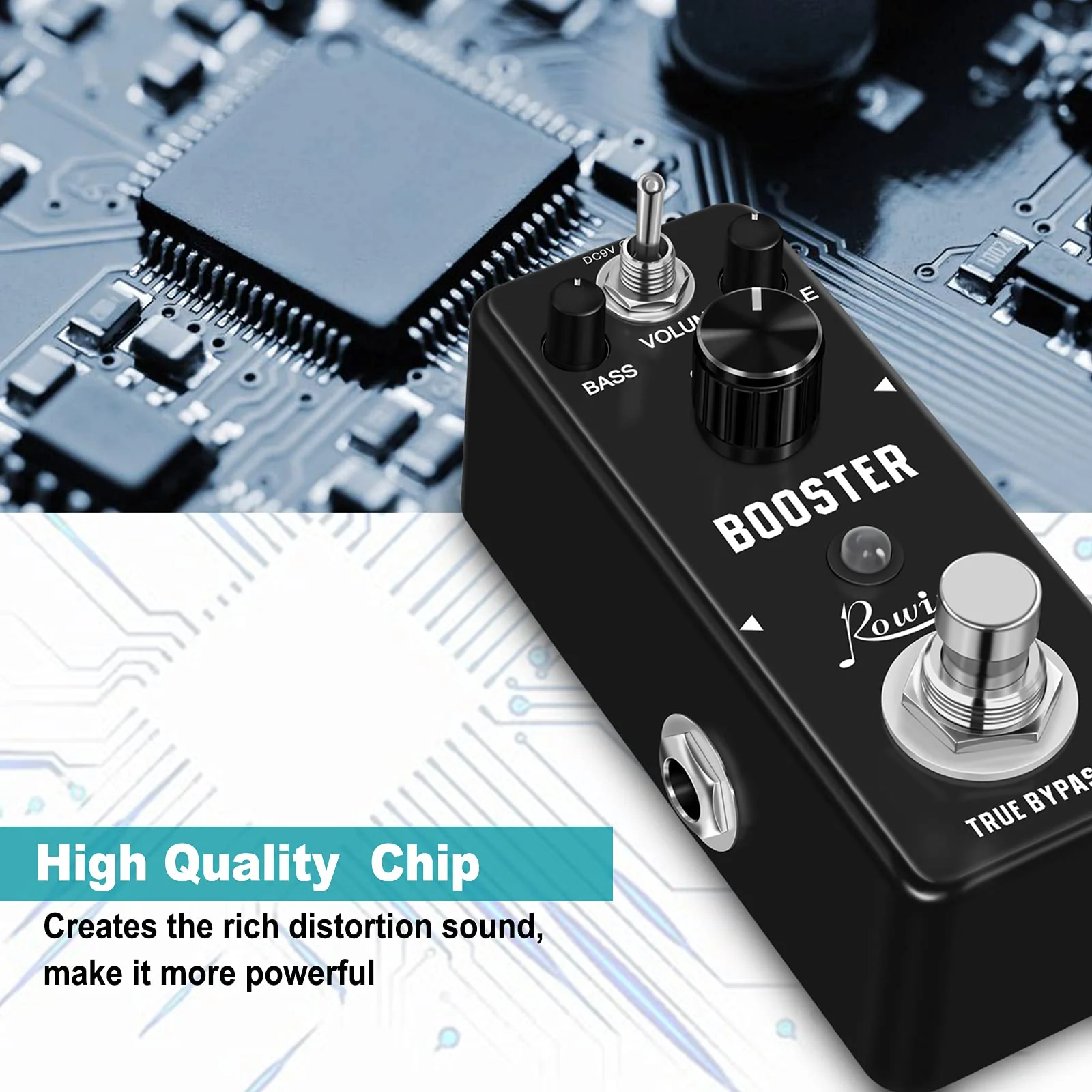 Rowin Booster Pedal with Rich Distortion Sound True Bypass LEF-318 - Image 3