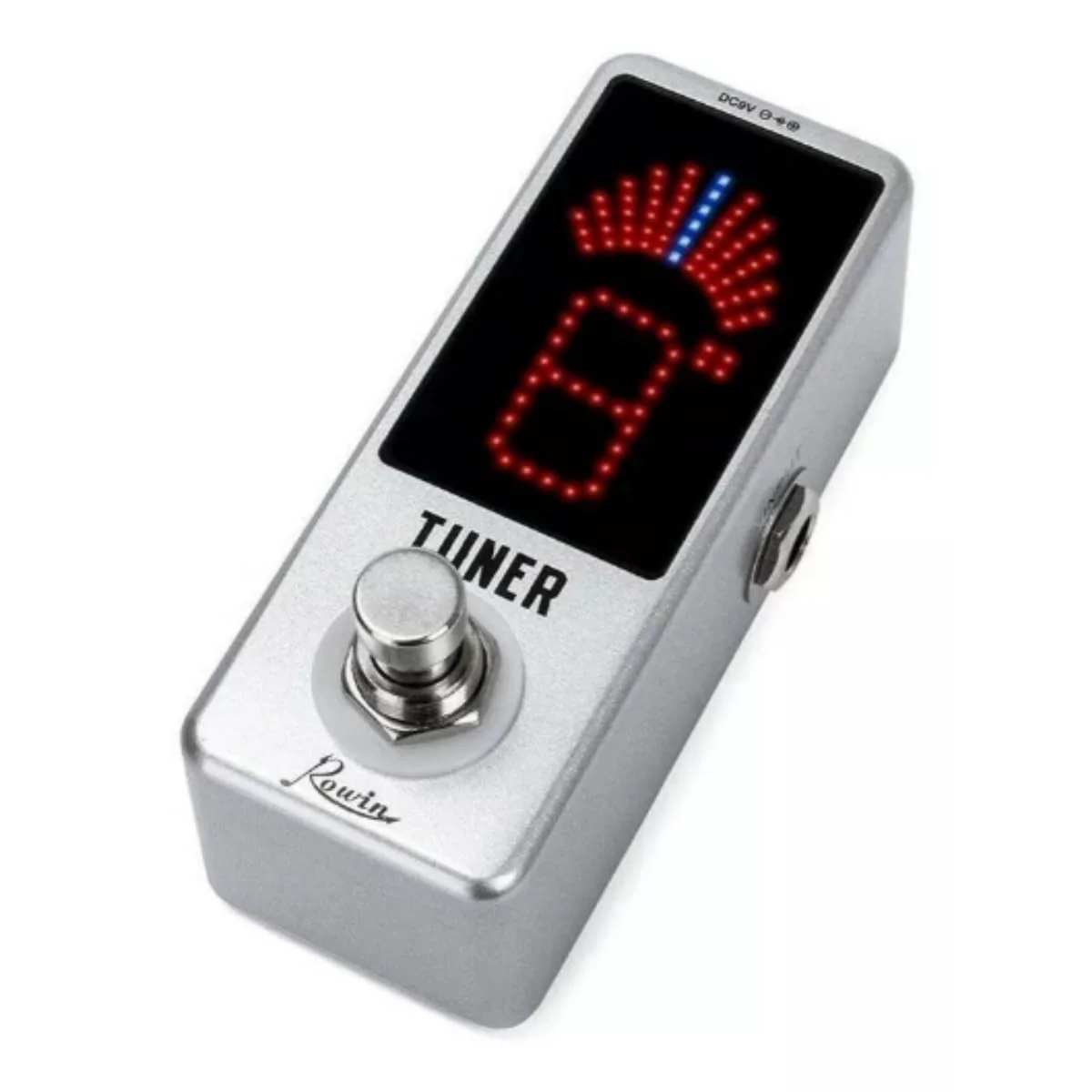 Rowin High Precision Guitar Chromatic Tuner Pedal Ture Bypass Silver - Image 2