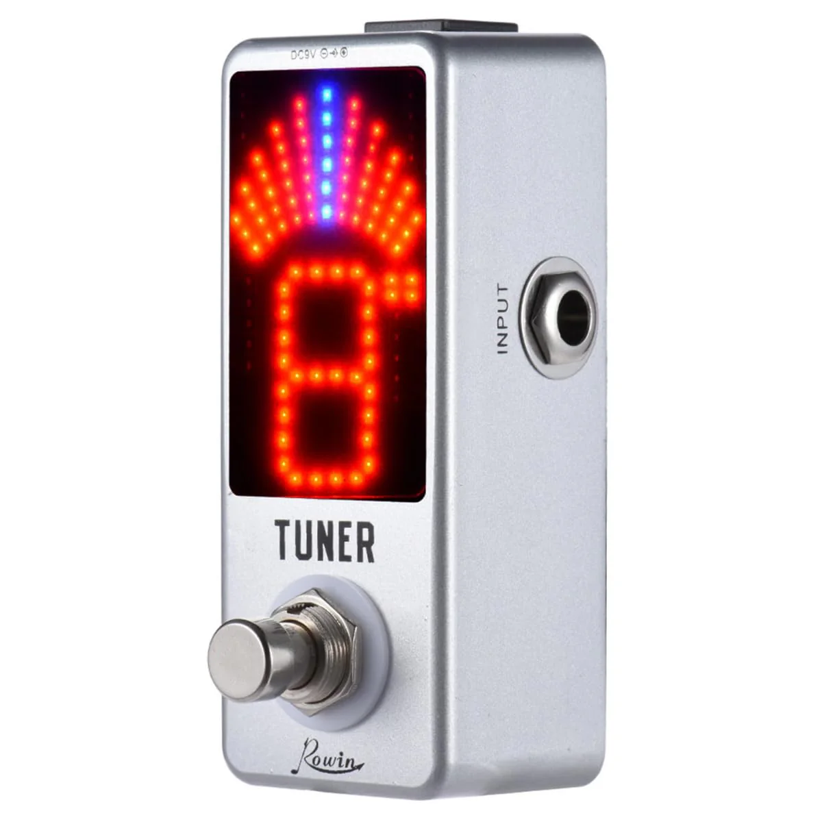 Rowin High Precision Guitar Chromatic Tuner Pedal Ture Bypass Silver - Image 8