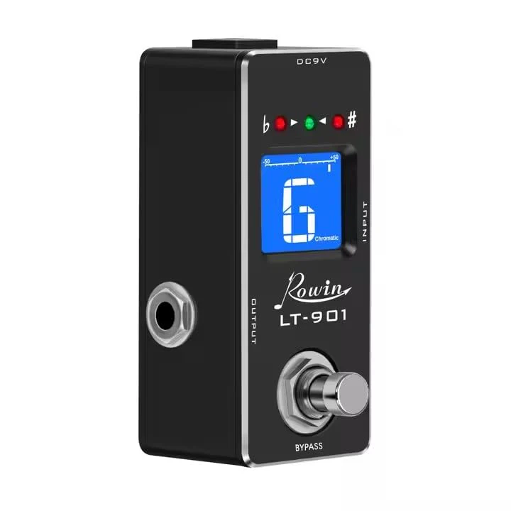 Rowin LT-901 Chromatic Guitar Tuner Pedal – True Bypass, Ultra-Fast Tuning, LED Display, Compact Design for Electric & Bass Guitars DC 9V Powered, No Adapter Included - Image 2