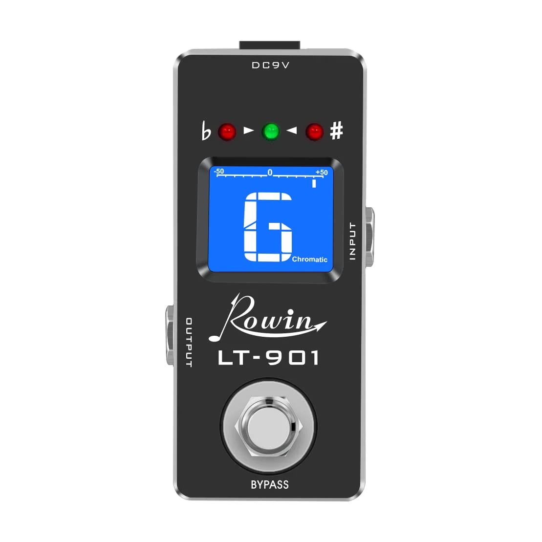 Rowin LT-901 Chromatic Guitar Tuner Pedal – True Bypass, Ultra-Fast Tuning, LED Display, Compact Design for Electric & Bass Guitars DC 9V Powered, No Adapter Included - Image 3