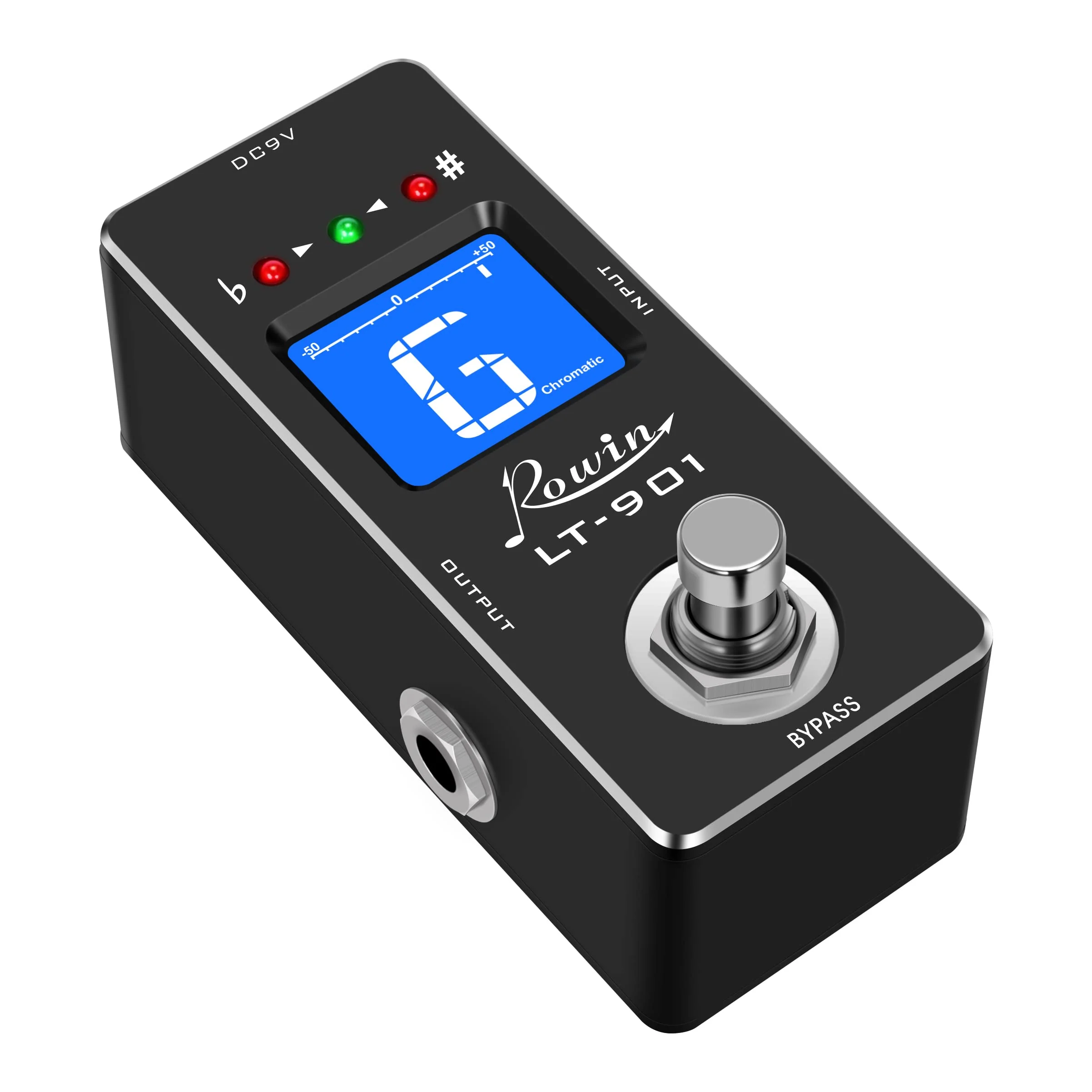 Rowin LT-901 Chromatic Guitar Tuner Pedal – True Bypass, Ultra-Fast Tuning, LED Display, Compact Design for Electric & Bass Guitars DC 9V Powered, No Adapter Included - Image 5
