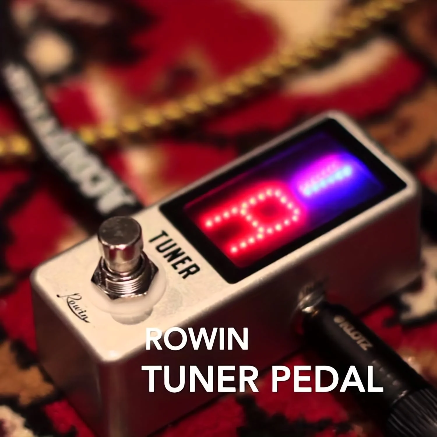 Rowin LT-910 Chromatic Tuner Pedal - Ultra-Precise Strobe Mode (±0.1% Accuracy), LED Display, True Bypass, Compact Metal Design (DC 9V Powered, Adapter not Included) - Image 5