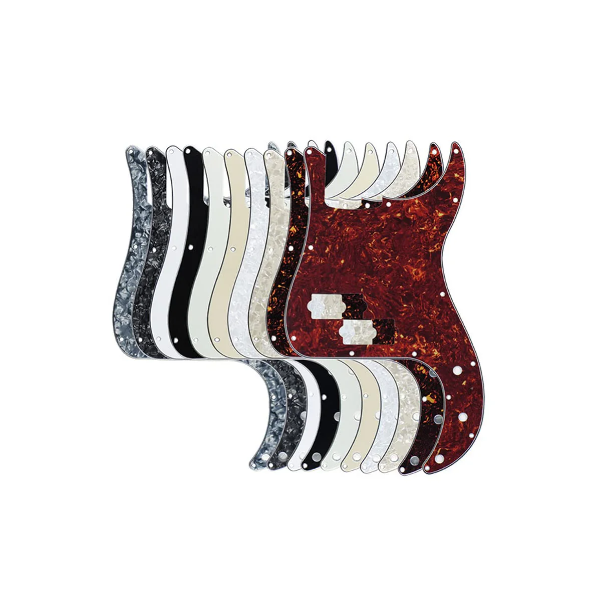 ROZILO 13 Hole P Bass Style Pickguard PB Scratch Plate Bass Pickguard for 4 String Precision Bass Modern Style Black Pearl - Image 2