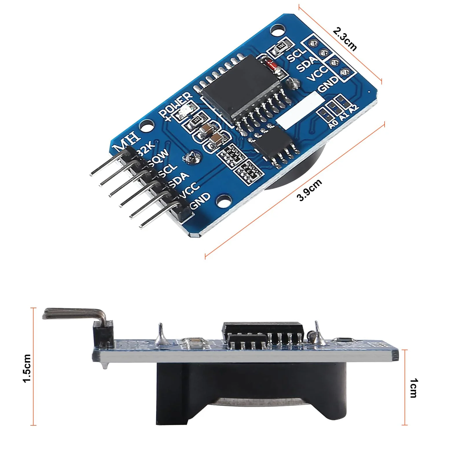 RTC IIC Precision Clock Module, QIQIAZI Real-time Module Clock RTC Sensor with Battery Compatible with Arduino (Pack of 5) 5 PCS - Image 7