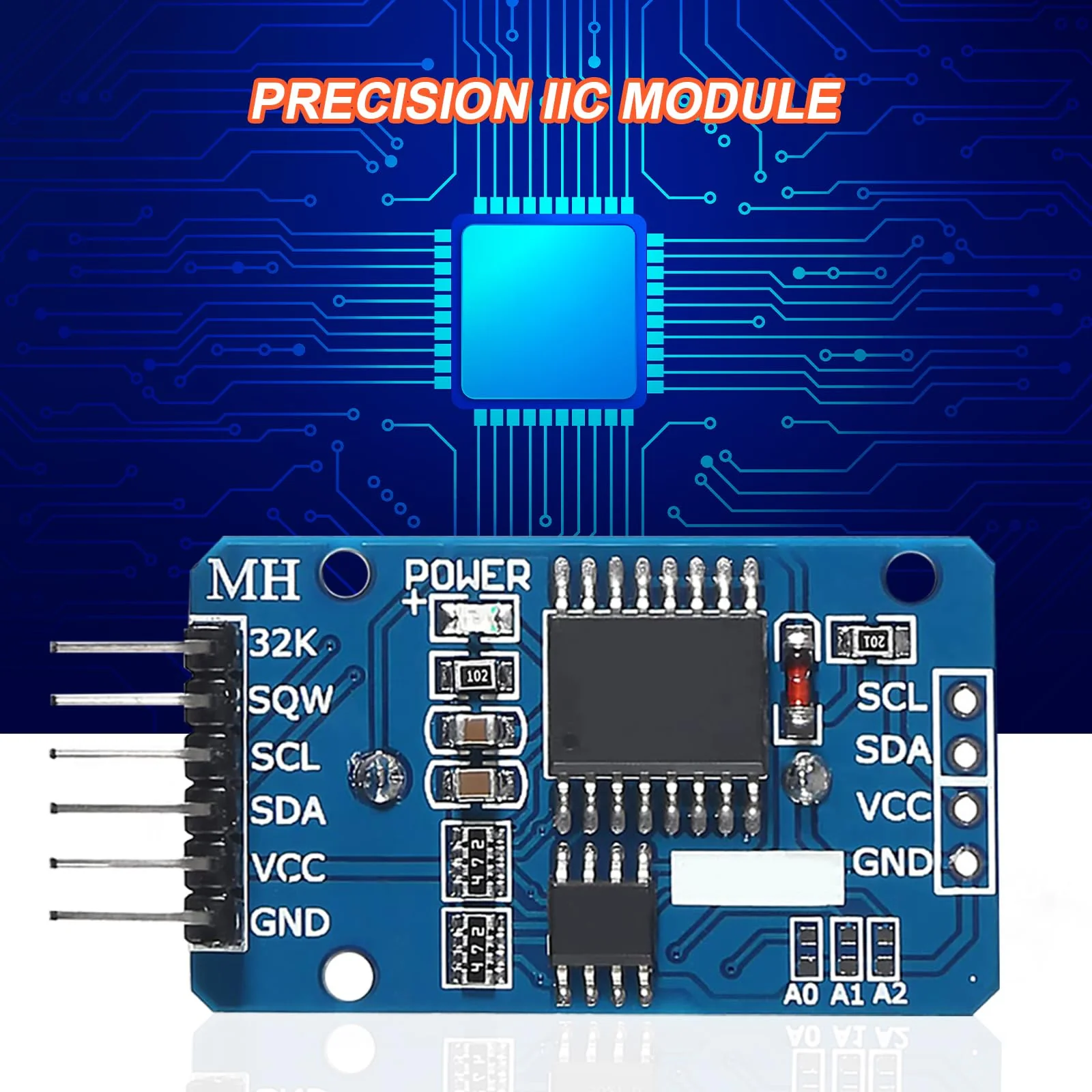 RTC IIC Precision Clock Module, QIQIAZI Real-time Module Clock RTC Sensor with Battery Compatible with Arduino (Pack of 5) 5 PCS - Image 9