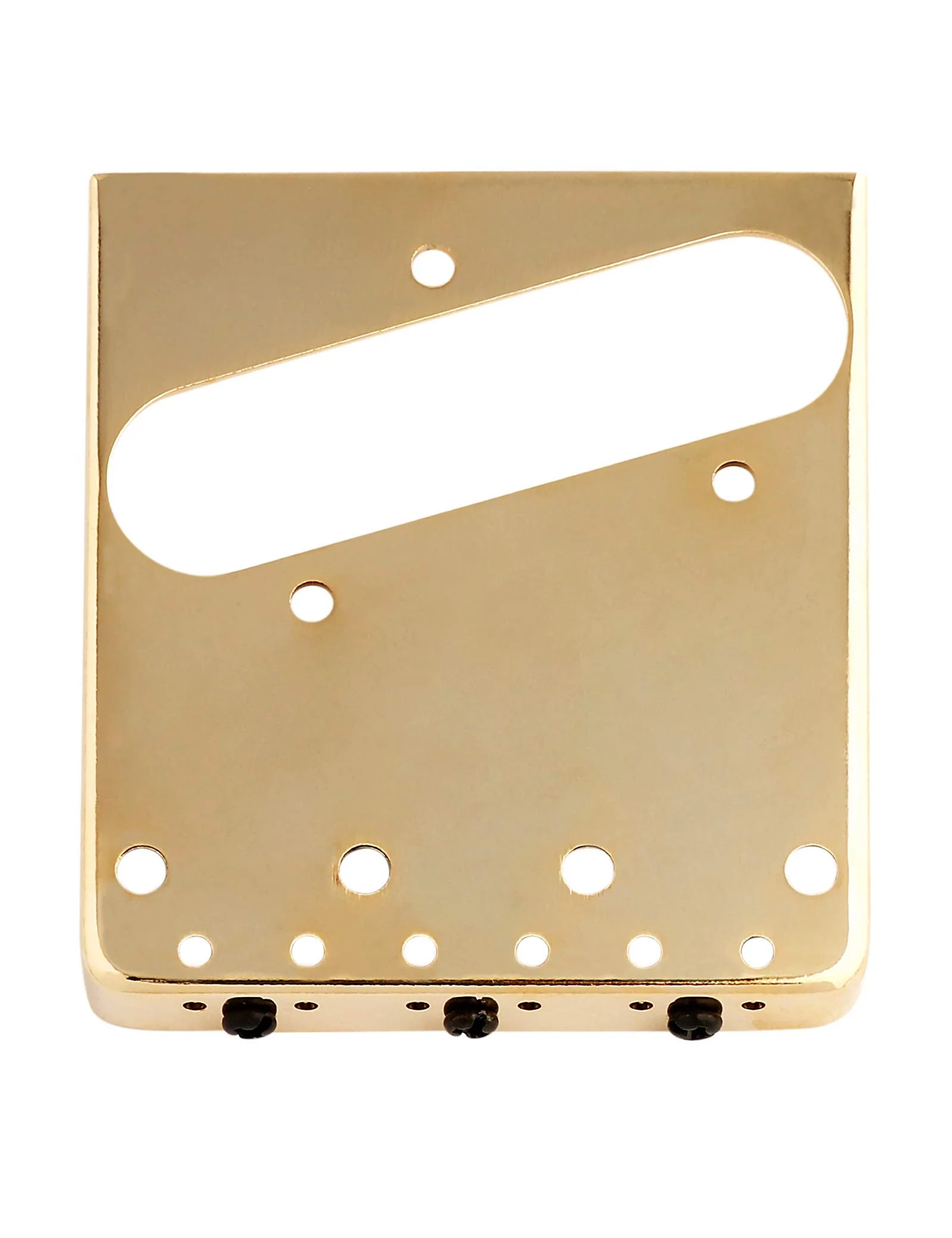 Rubatone Guitar Bridge Tailpiece 3Pcs Zinc Saddles Bridge Top or Bottom Load Ashtray Style for Vintage Tele Telecaster Style Electric Guitar Parts Gold. - Image 2