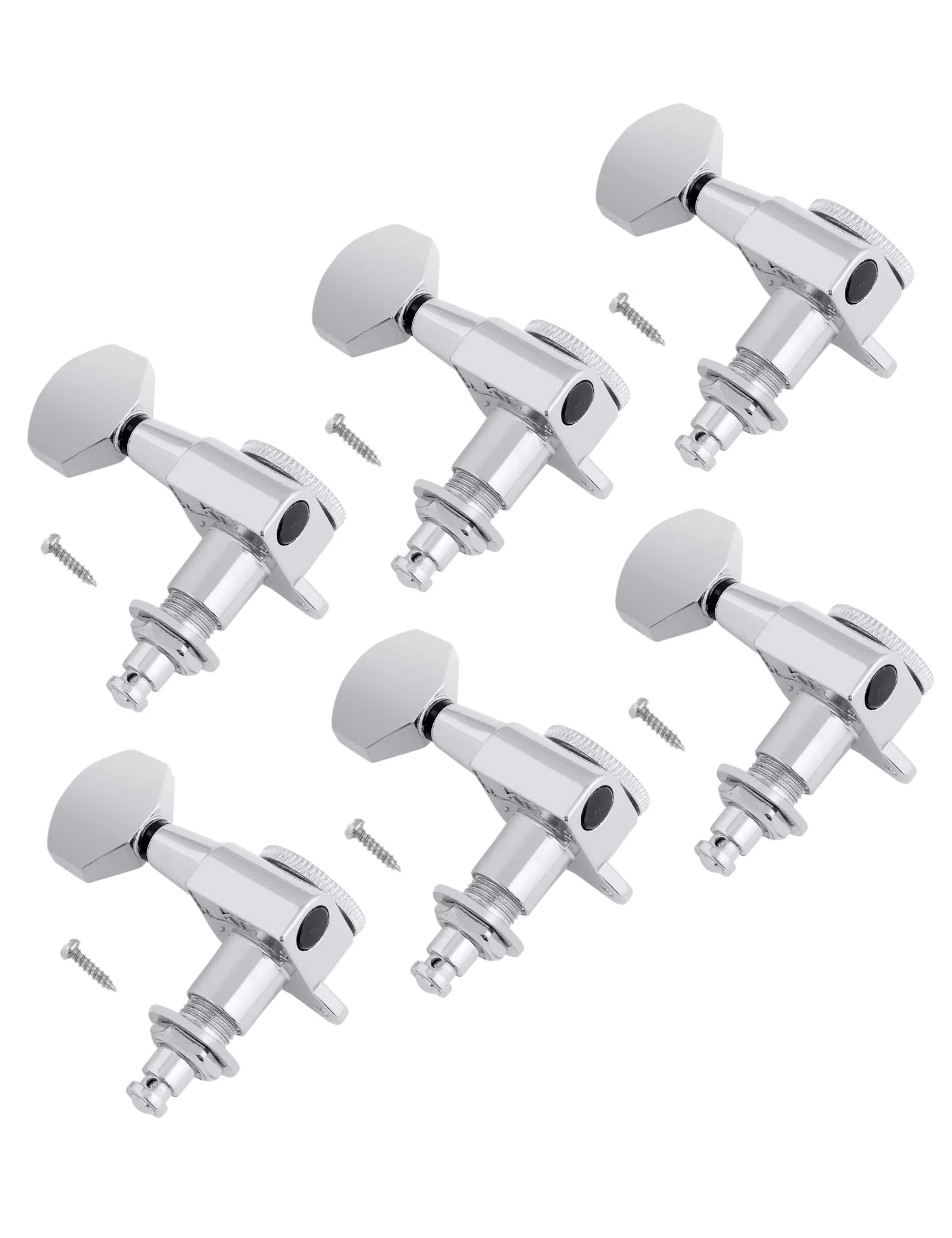 Rubatone Locking Guitar String Tuning Pegs Sealed Machine Heads Tuners Tuning Keys 6 In Line for Right Handed Electric Guitar or Acoustic Guitar Chrome. - Image 2