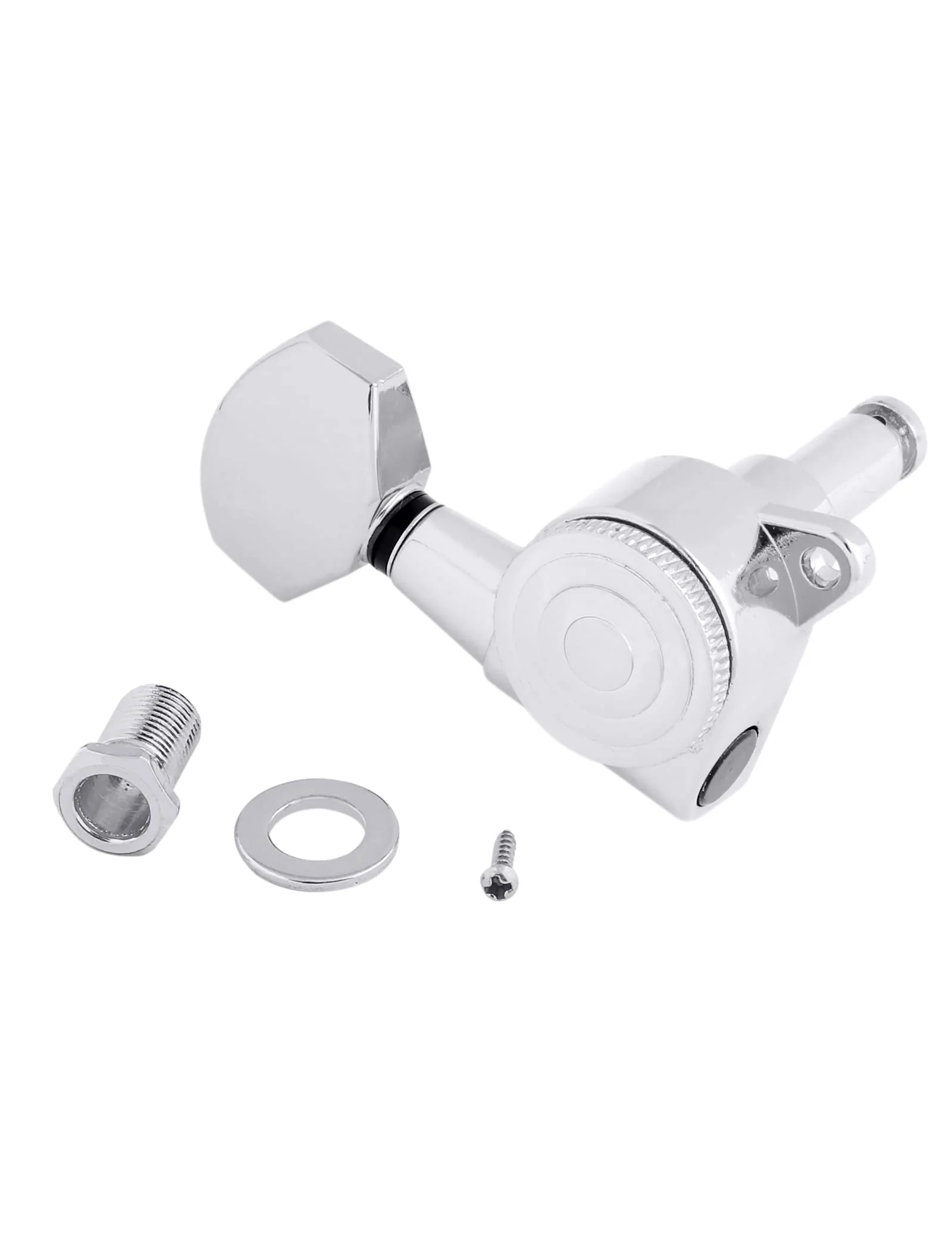 Rubatone Locking Guitar String Tuning Pegs Sealed Machine Heads Tuners Tuning Keys 6 In Line for Right Handed Electric Guitar or Acoustic Guitar Chrome. - Image 4