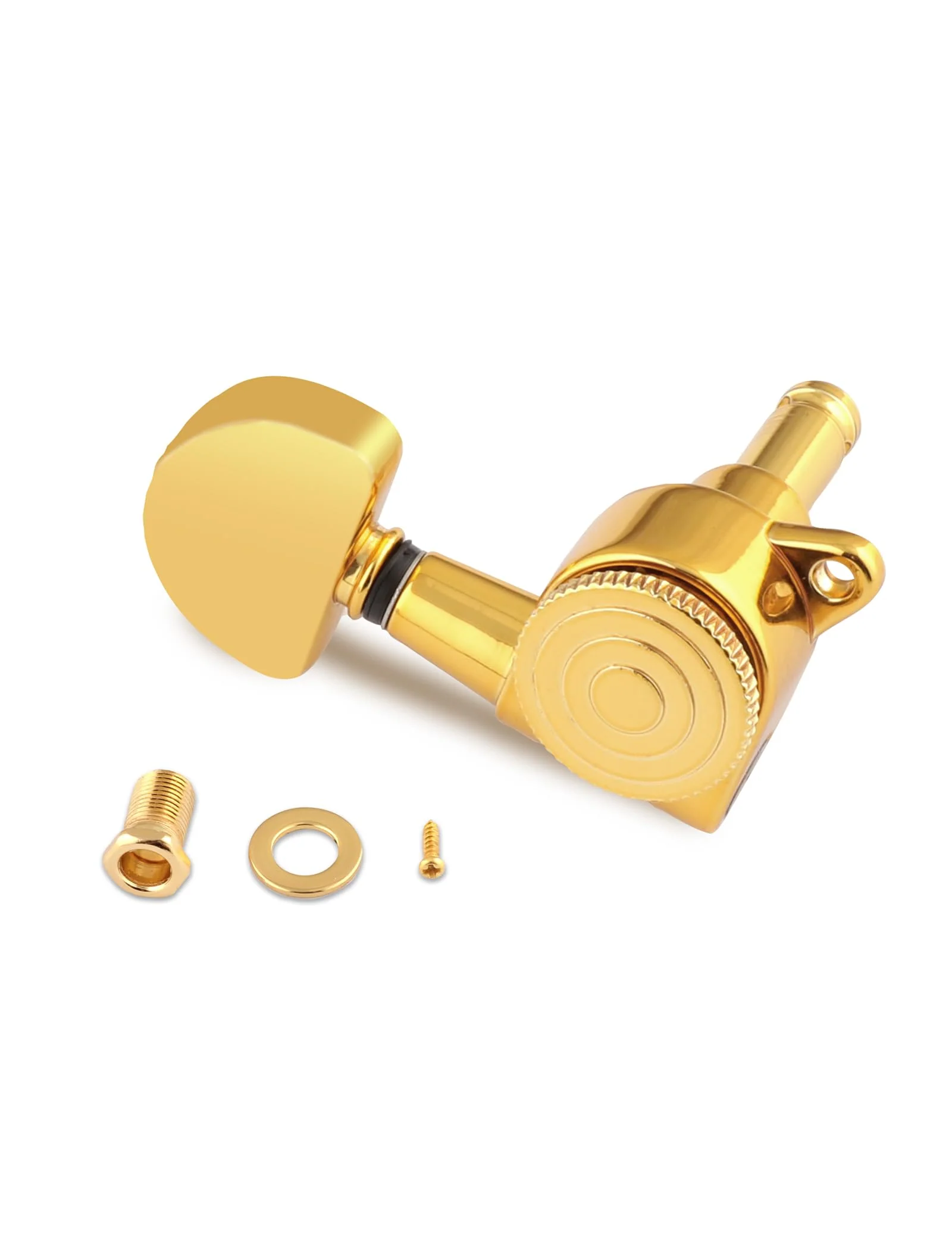 Rubatone Locking Guitar String Tuning Pegs Sealed Machine Heads Tuners Tuning Keys 6 In Line for Right Handed Electric Guitar or Acoustic Guitar Half Round Head Gold. - Image 5