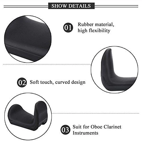 Rubber Clarinet Thumb Rest Cushion Protector 2pcs Comfortable Oboe Thumb Cushion 1.45-1.75cm Rubber Thumb Finger Rest Cushion for Oboe Clarinet Instruments(1.5mm+3.5mm) - Image 6
