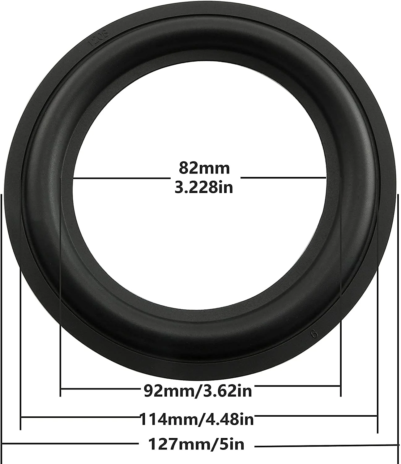 Rubber Ring 2PCS 5Inch Black Speaker Rubber Foam Edge Surround Rings Repair Kit for Speaker Repair or DIY - Image 4
