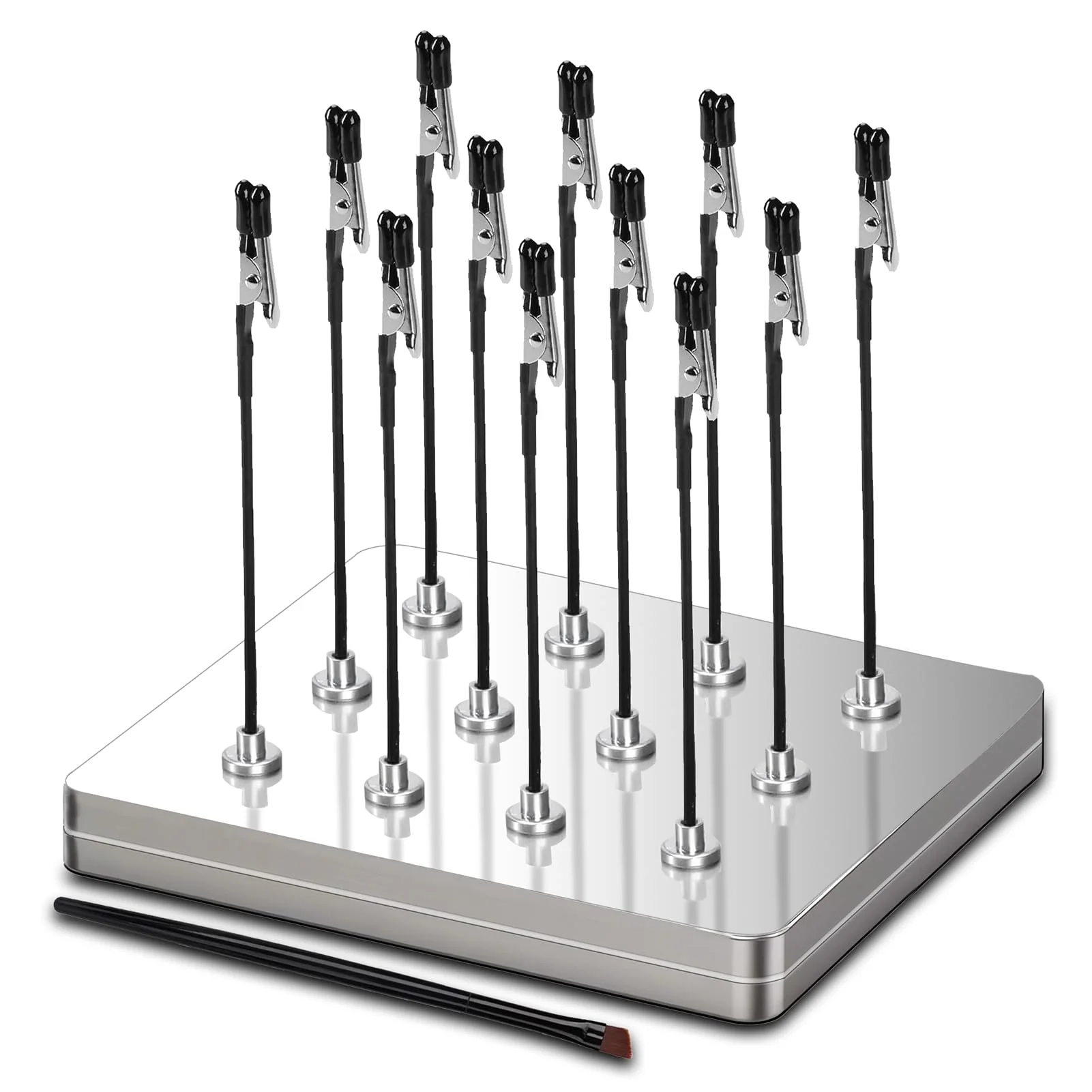 Ruimooto Professional Third Hand with Magnetic Base. 12 x Flexible Alligator Clips, 1 Brush and 1 Iron Box Base - Ideal for Soldering Aid, Model Making Accessories and Board Holder Mittel