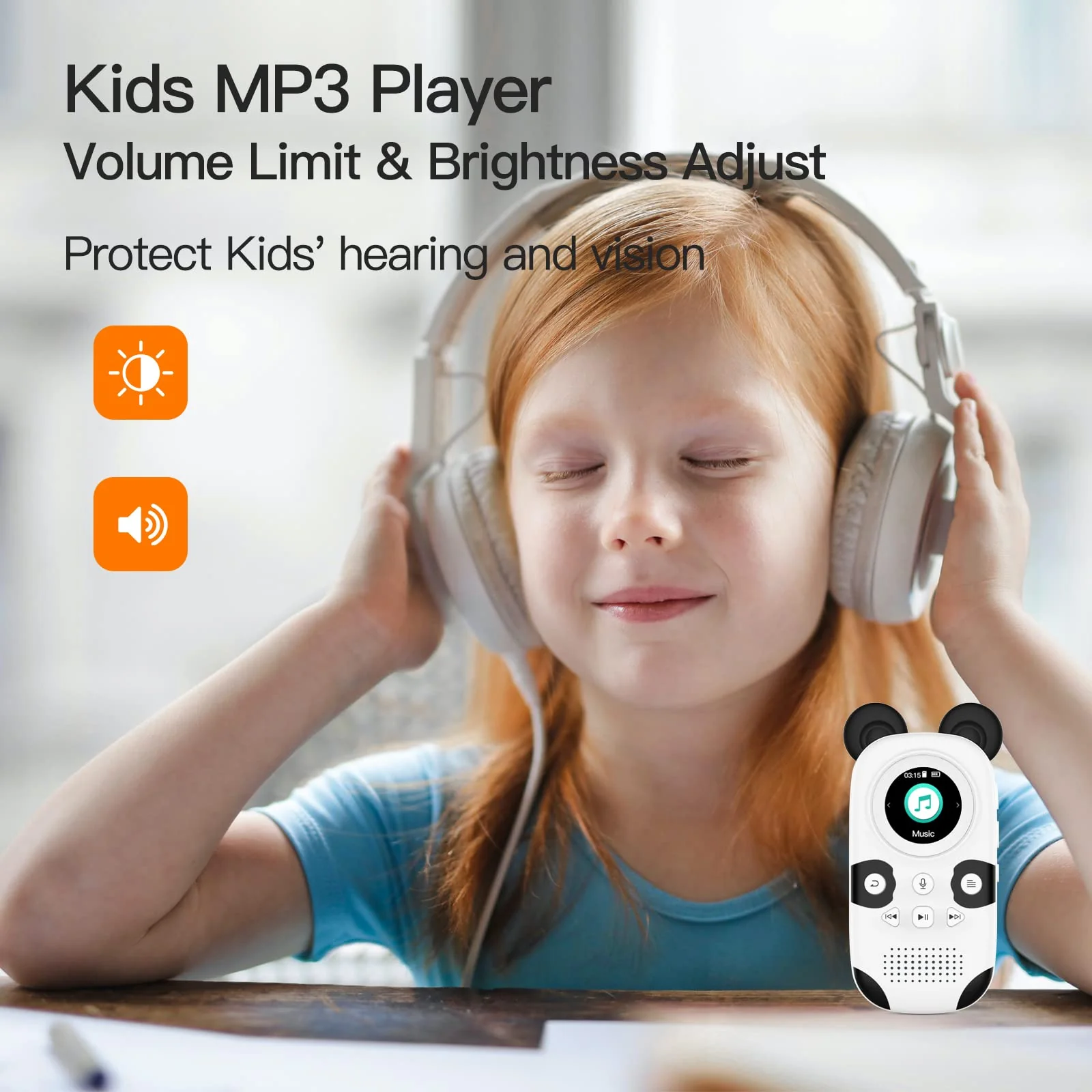 RUIZU 64GB MP3 Player for Kids, Cute Panda Portable Music Player MP3, Child MP3 Player with Bluetooth 5.3, Speaker, FM Radio, Voice Recorder, Alarm Clock, Stopwatch, Pedometer, Support up to 128GB - Image 2