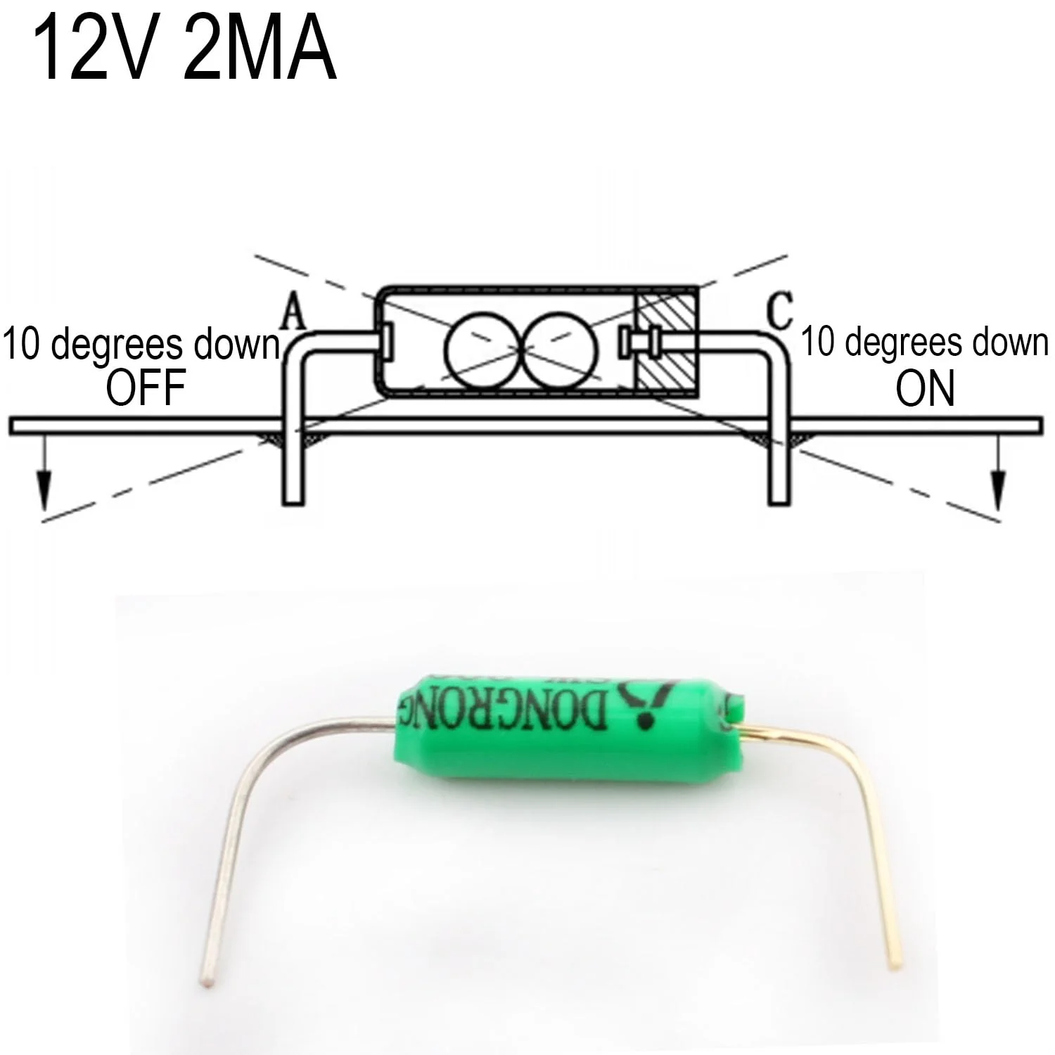 RUNCCI-YUN Tilt Sensor Angle Sensor Vibration Sensor Ball Switch 12V 2MA SW-200D Metal Ball Tilt Shake Trigger Switch for Arduino Smart Car (Green) Pack of 50 - Image 3