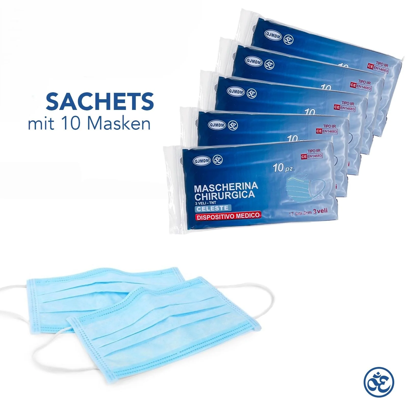 S&S-Medical Pack of 100 Medical Surgical Masks Type IIR EN14683 Certified - 3-Layer Surgical Disposable Masks, CE Approved Medical Device, BFE ≥ 98%, Breathable Mouth Masks | Light Blue - Image 5