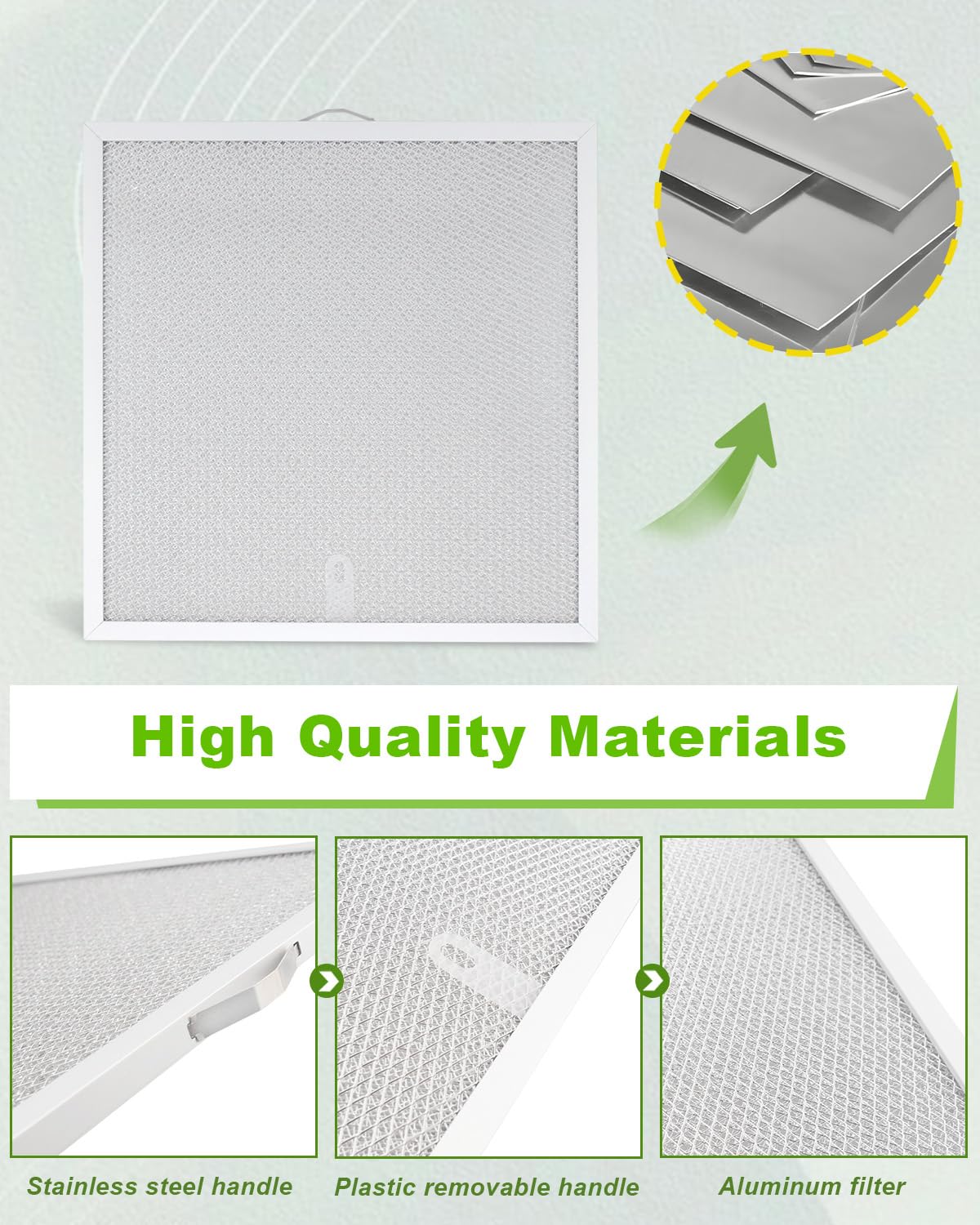 S99010467 99010467 Range Grease Hood Filter Replacement for Broan BXT1 Nutone AR1 Series, 11.5 x 11.5 x 0.38 Inches, Aluminum, 1 Pack - Image 4