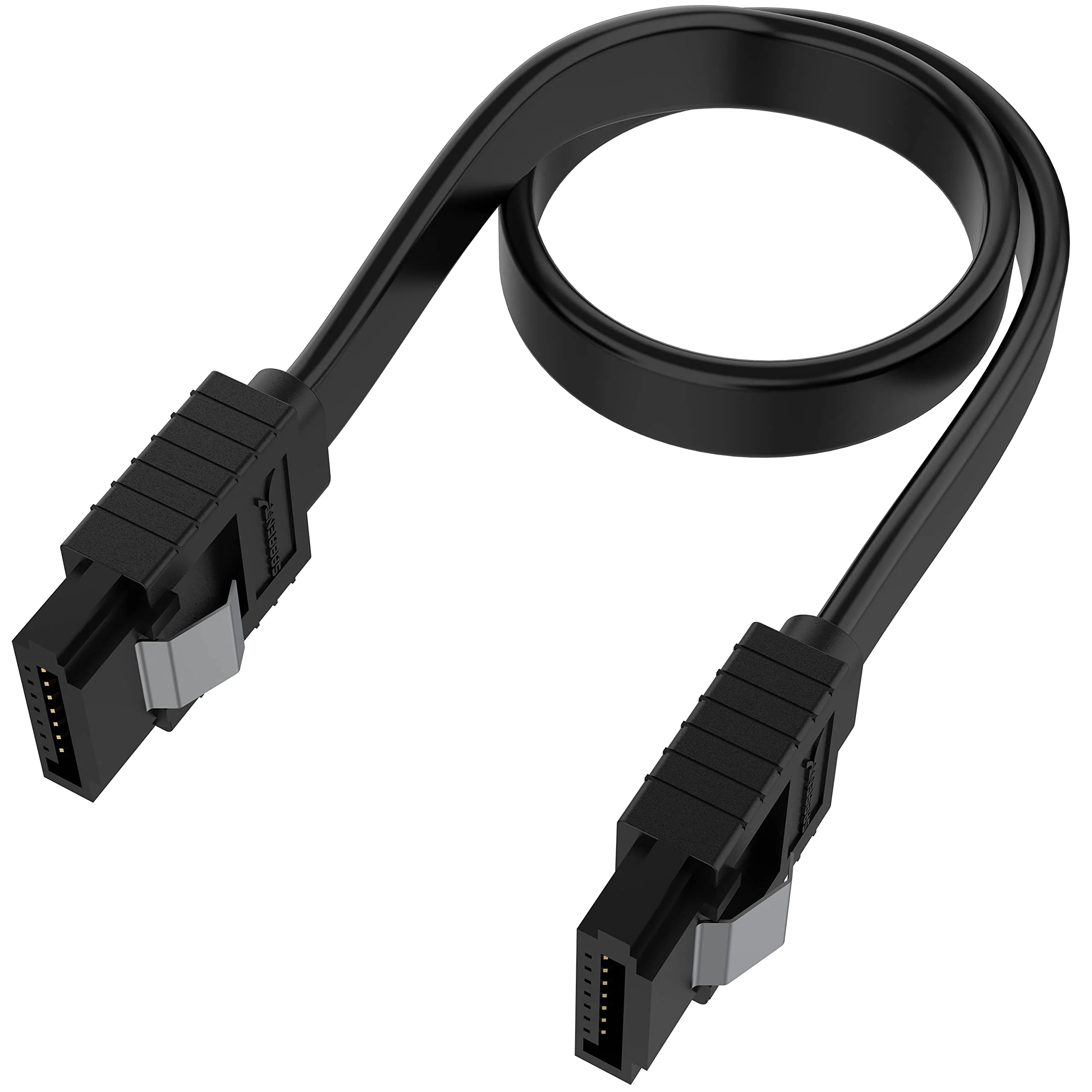SABRENT SATA III (6 Gbit/s) Straight Data Cable with Locking Latch for HDD/SSD/CD and DVD drives (3 Pack 20 Inch) in Black (CB-SFK3) - Image 2