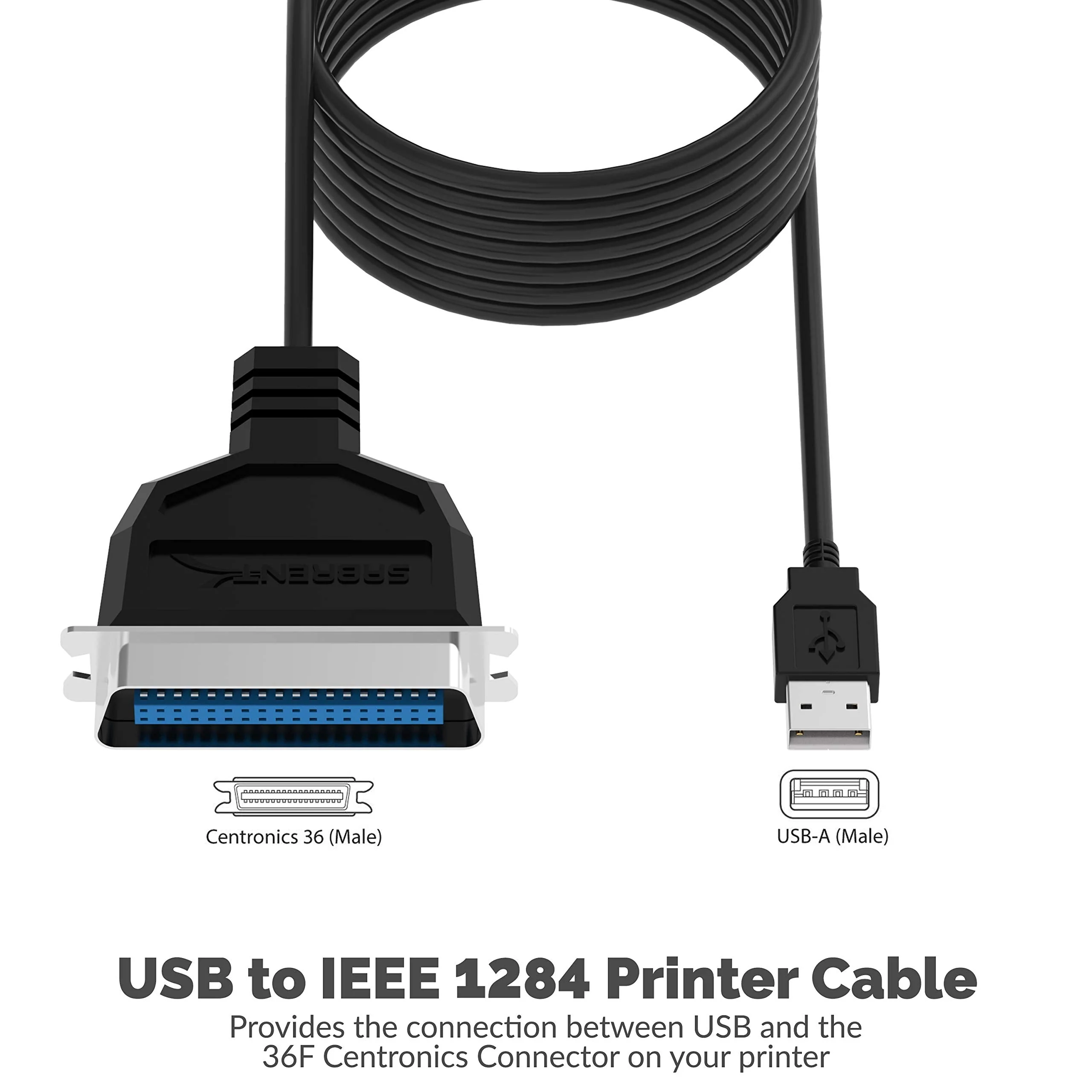 Sabrent USB to Parallel IEEE 1284 Printer Cable Adapter (CB-CN36) - Image 2
