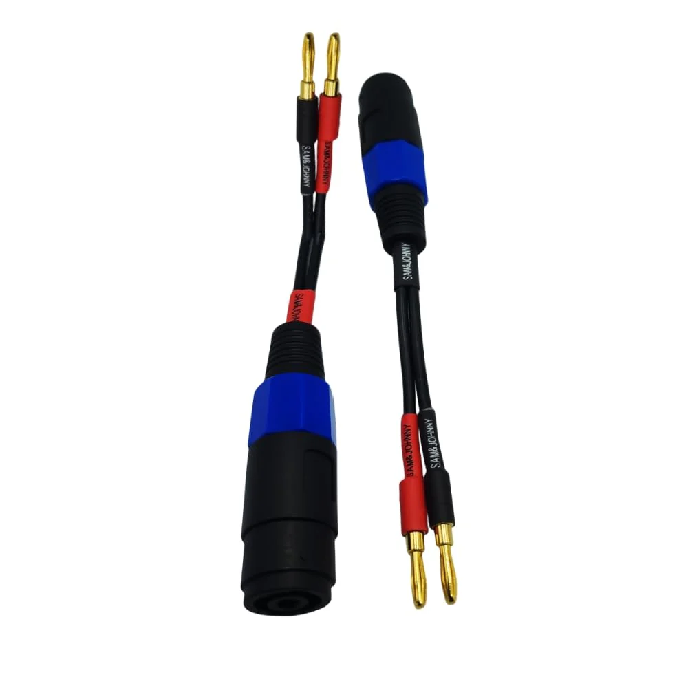 Sam&Johnny 4mm Banana Plug to Female Speakon Speaker Adapter Cable 12AWG, 6 Inch - Mono Speakon Female Jack to Banana Cable - 2 Pack - Image 6